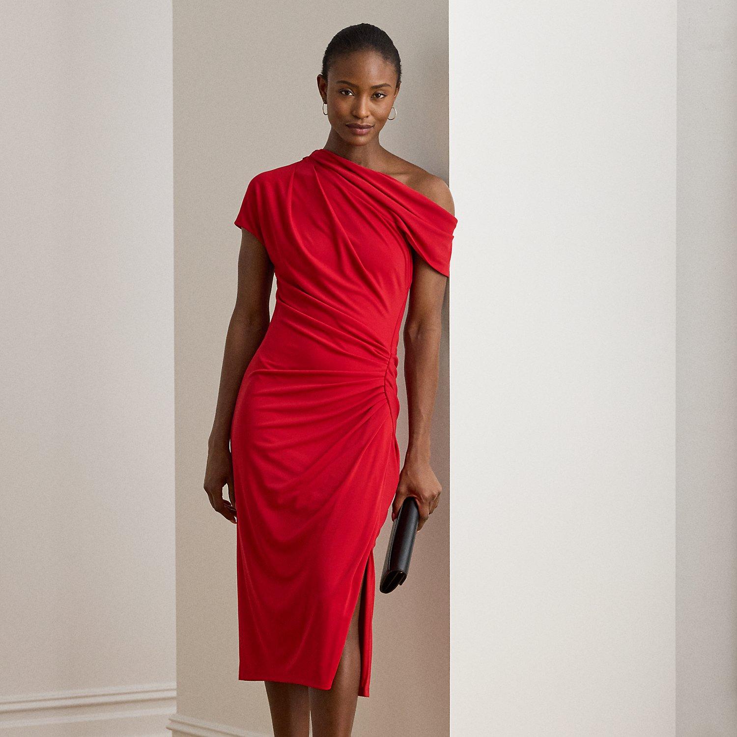 ralph lauren off the shoulder jersey dress Lauren Ralph Lauren Women's Jersey Off-the-Shoulder Gown