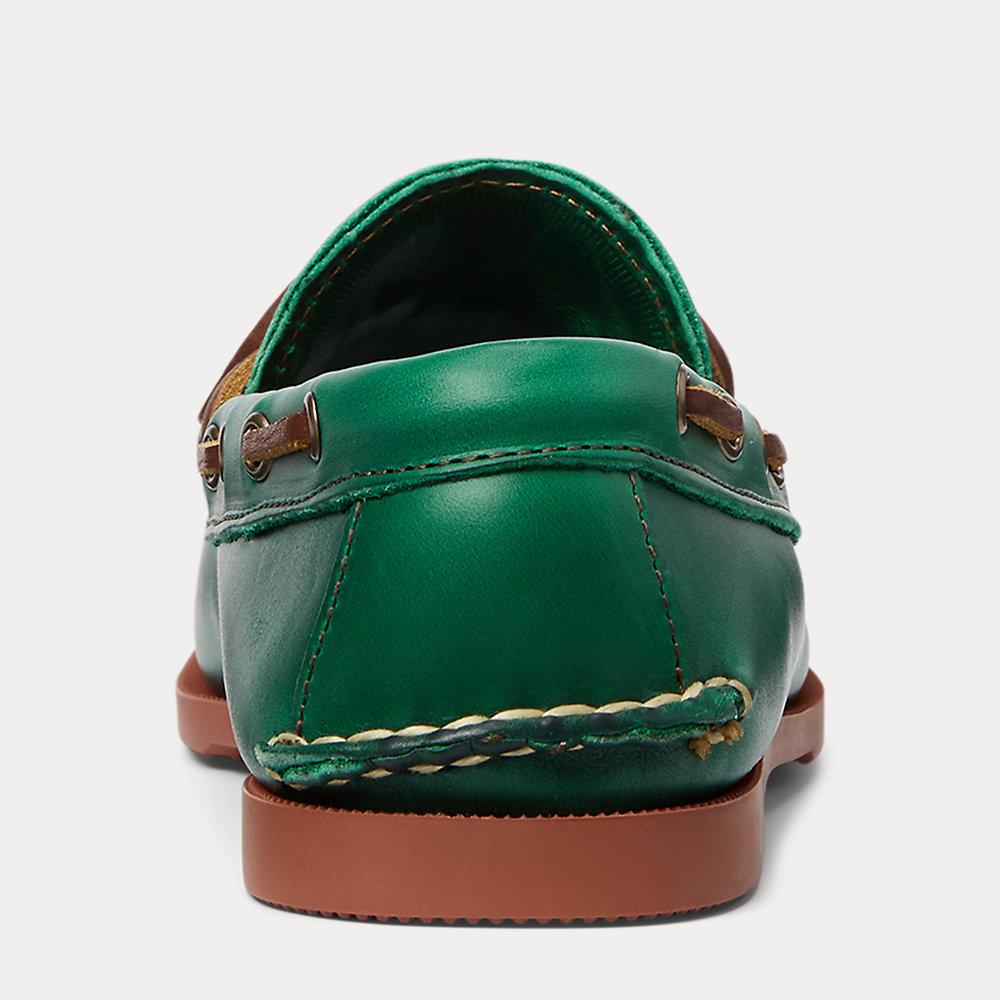 Ralph Lauren Leather Camp Moccasin in Green for Men | Lyst