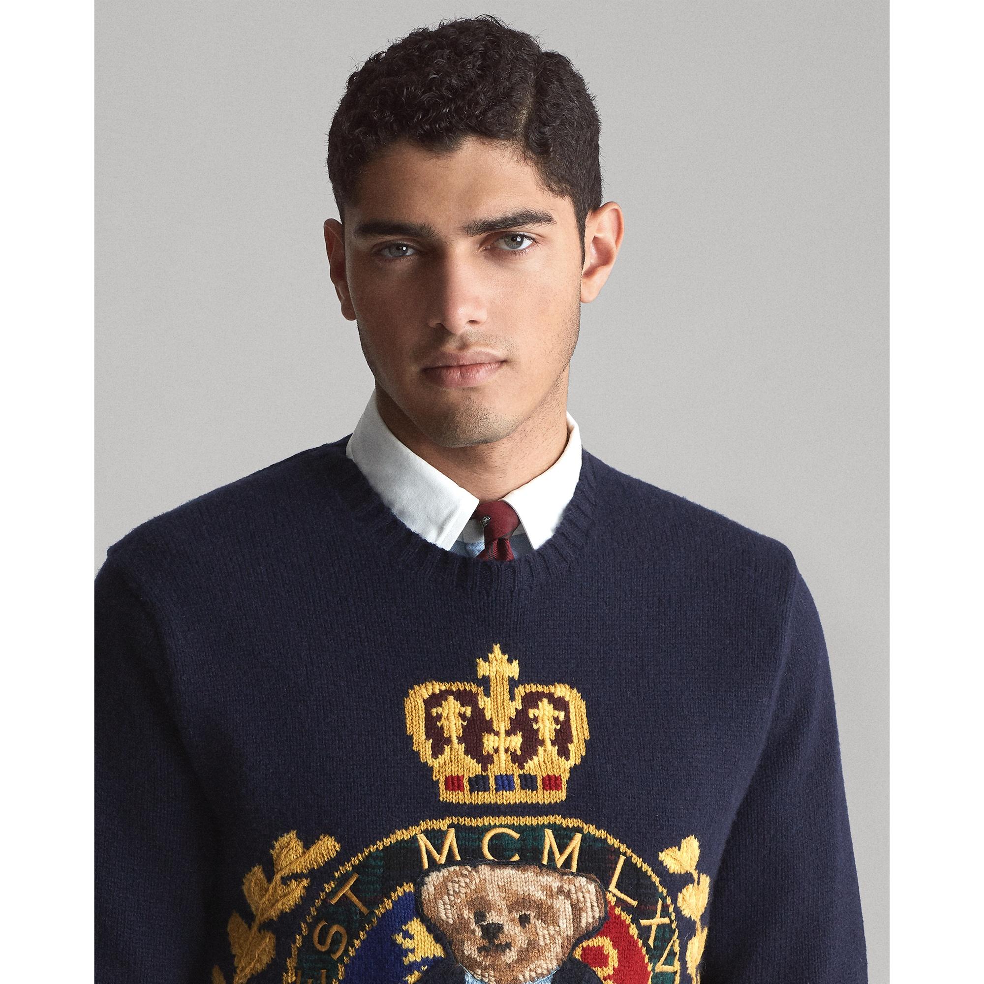 crest bear wool sweater