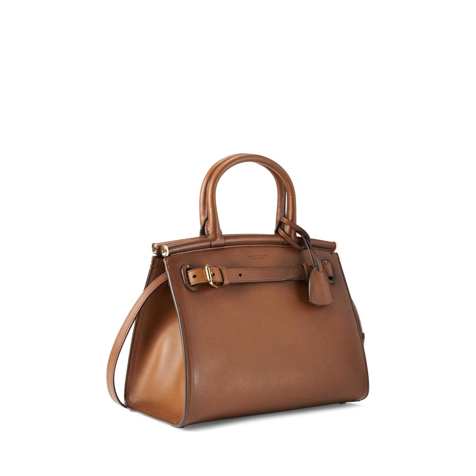 Ralph Lauren Collection Burnished Medium Rl50 Handbag in Brown | Lyst