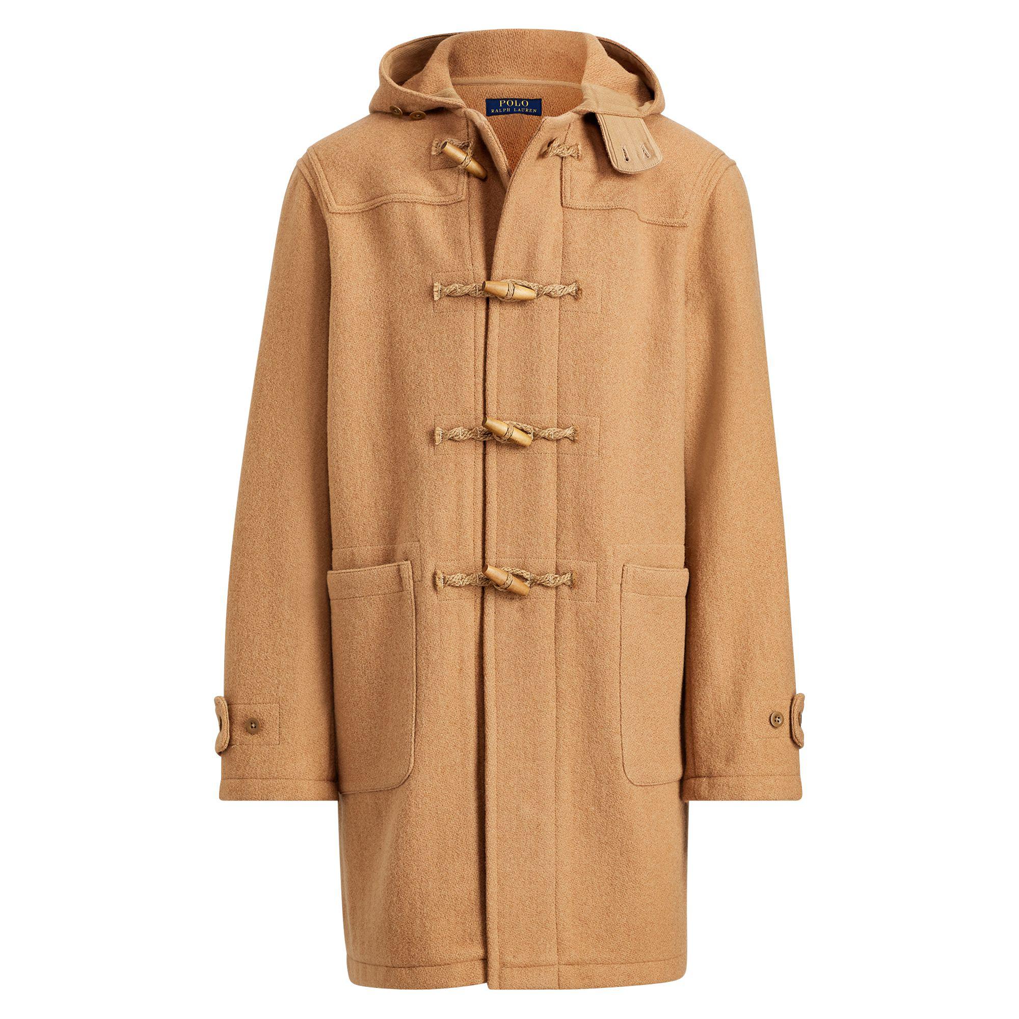 Polo Ralph Lauren Wool Twill Hooded Duffle Coat in Natural for Men | Lyst