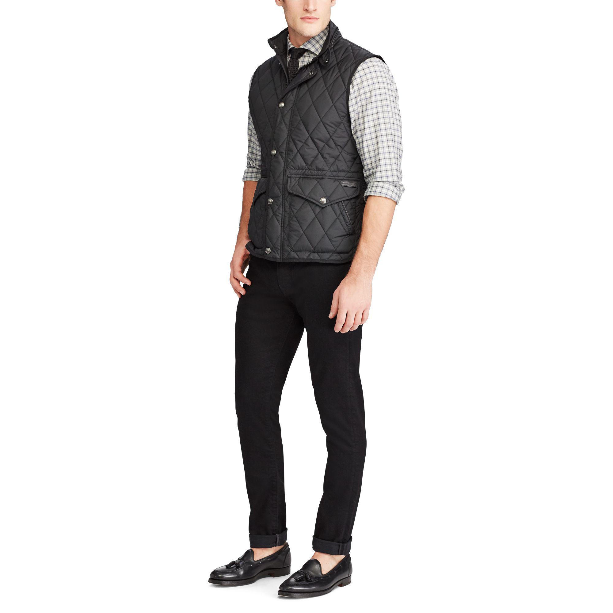 Polo Ralph Lauren Leather Mens The Iconic Quilted Vest in Black ...