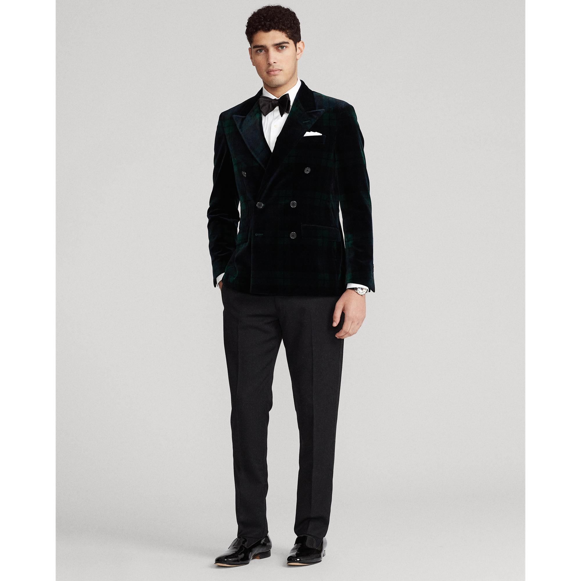 Ralph Lauren Polo Tartan Velvet Jacket In Black For Men