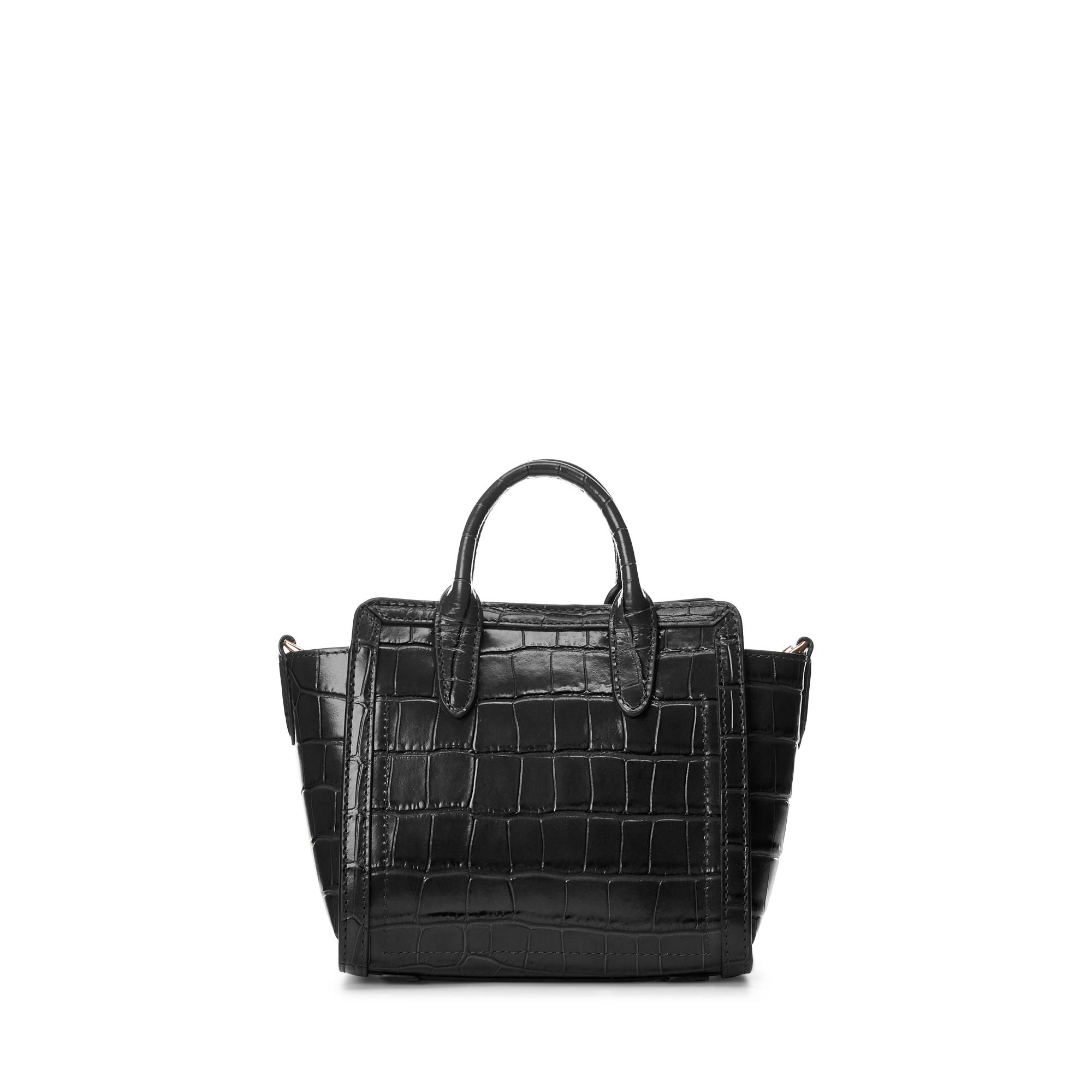 Ralph Lauren Ralph Lauren Embossed Leather Small Tyler Tote in Black | Lyst