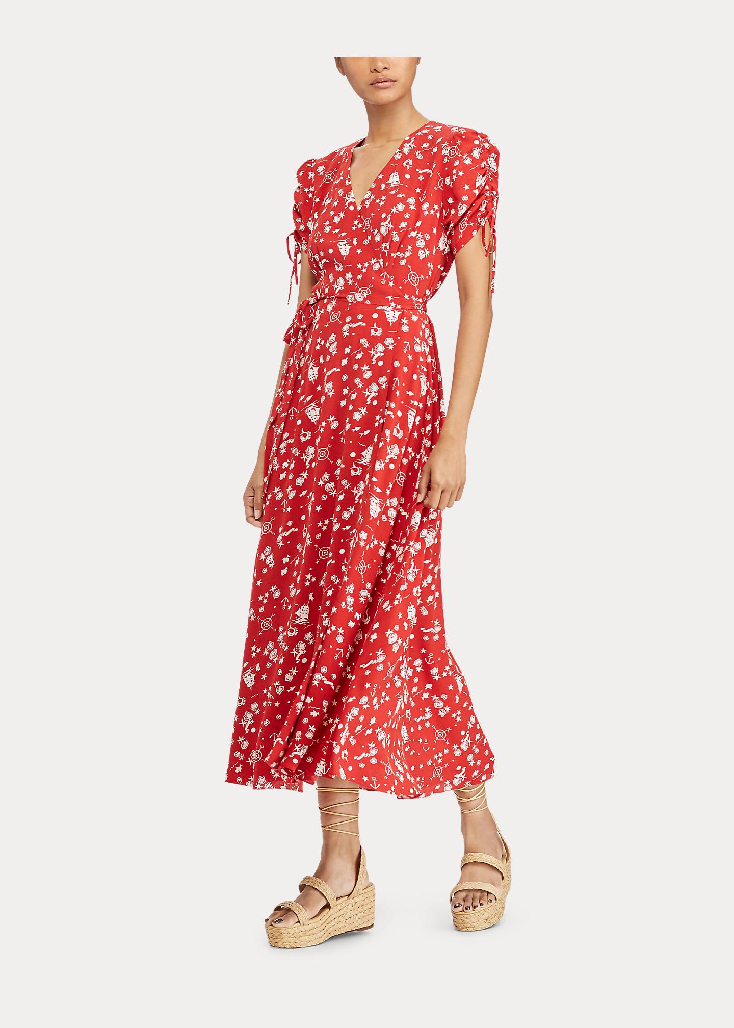 polo ralph lauren crepe wrap dress