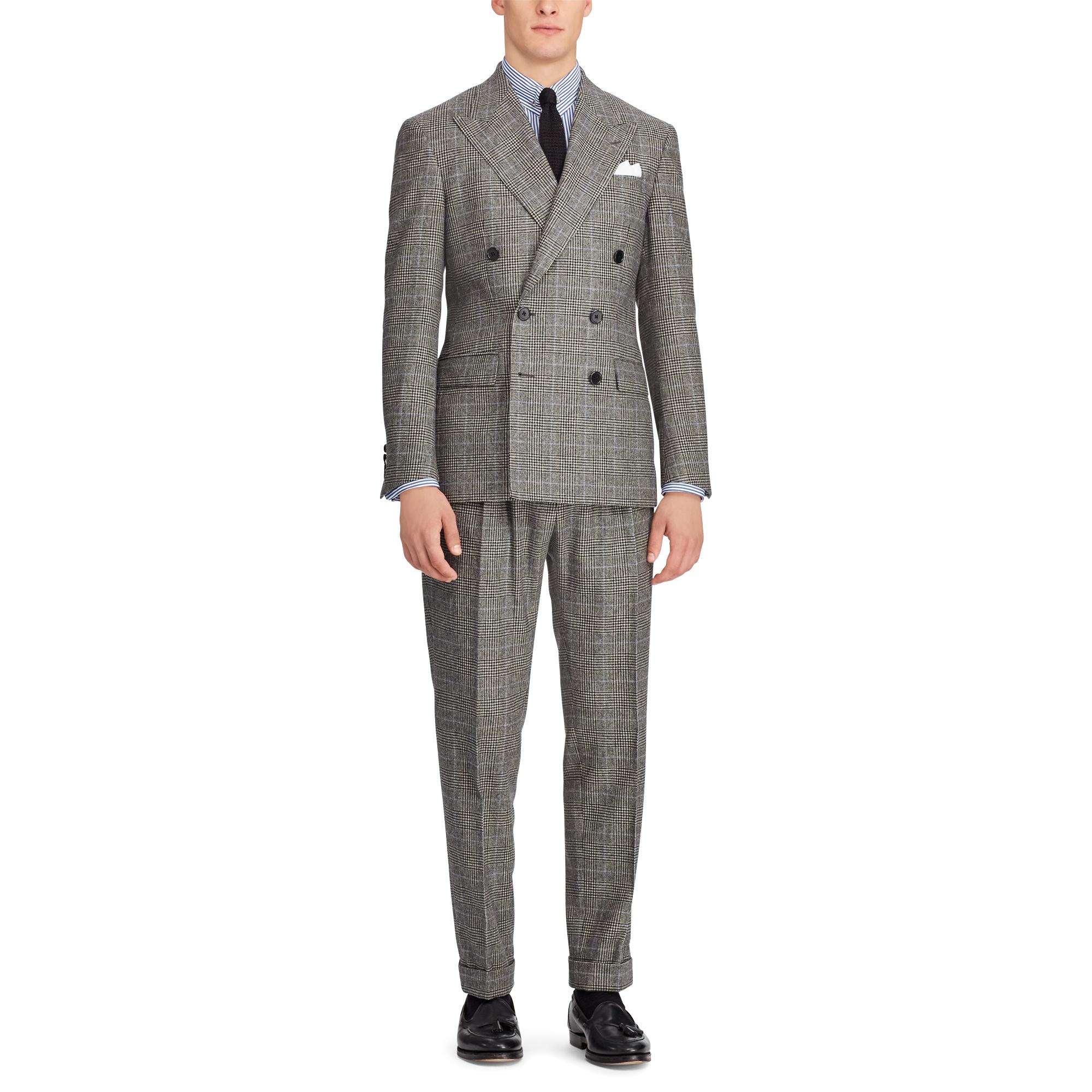 Ralph Lauren Wool Polo Glen Plaid Twill Suit in Gray for Men - Lyst