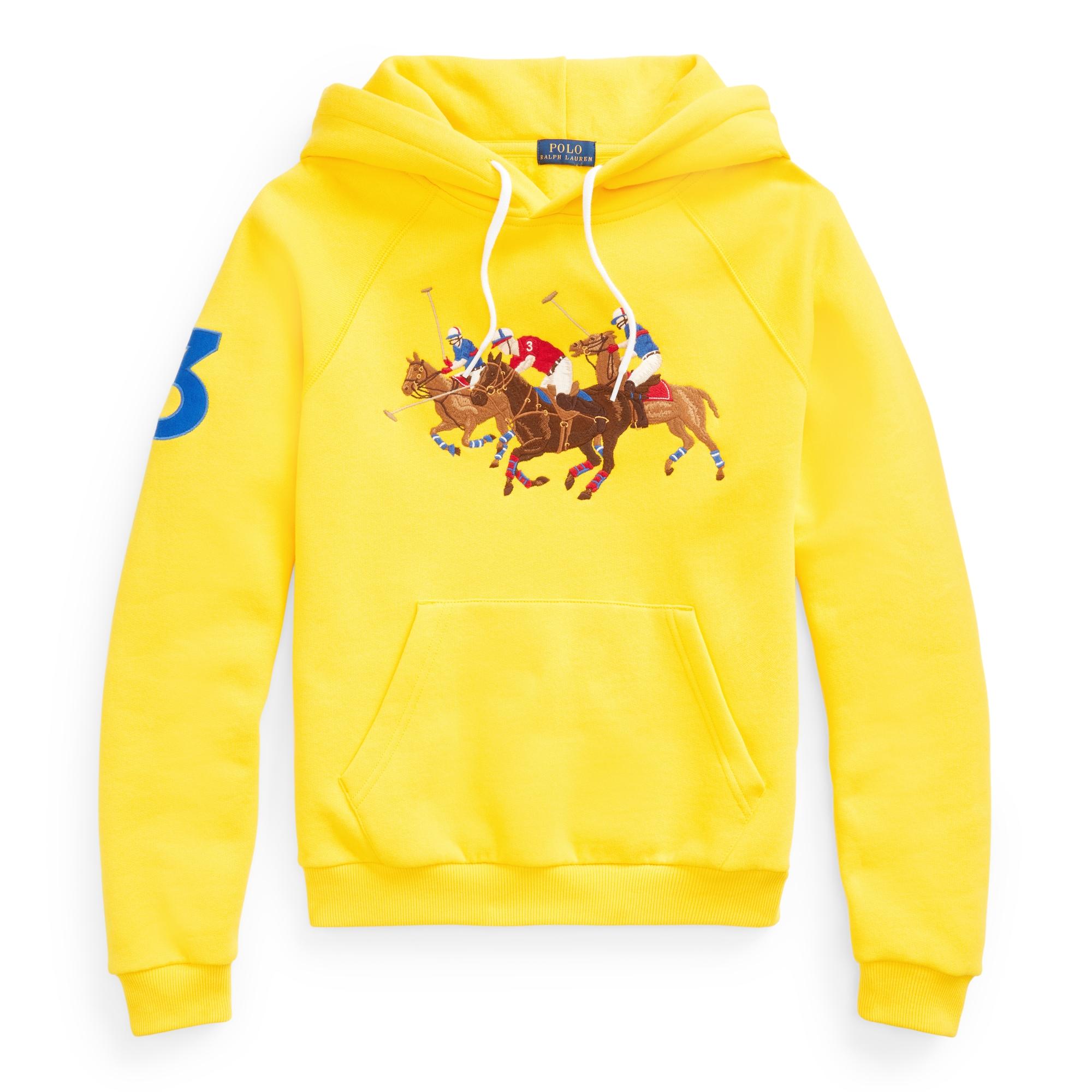 Polo Ralph Lauren Embroidered Fleece Hoodie in University Yellow
