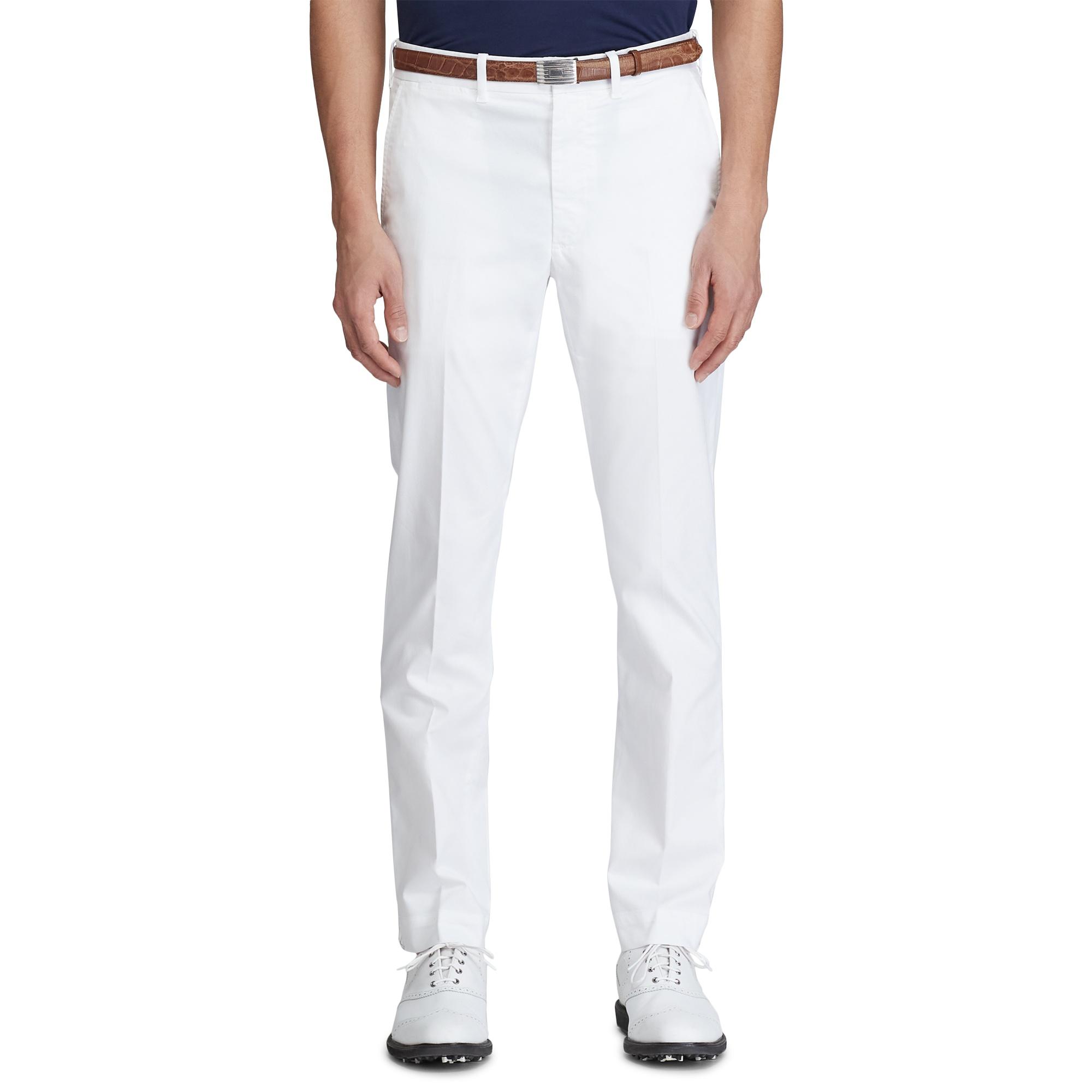 Ralph Lauren Cotton Slim Fit Stretch Chino Pant in White for Men - Lyst