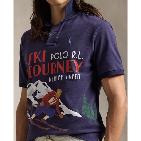 Ralph Lauren Classic Fit Skier print Mesh Polo Shirt in Blue for Men Lyst UK