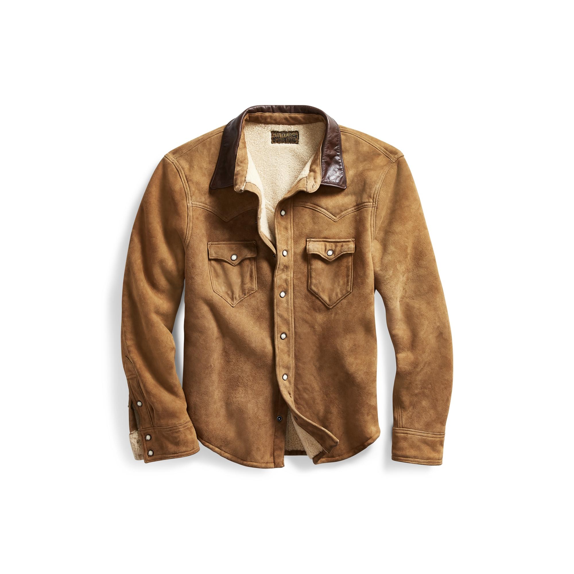 rrl shearling western shirt jacket