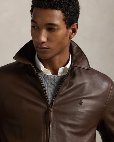 Polo Ralph Lauren Lambskin Leather Jacket in Brown for Men | Lyst UK