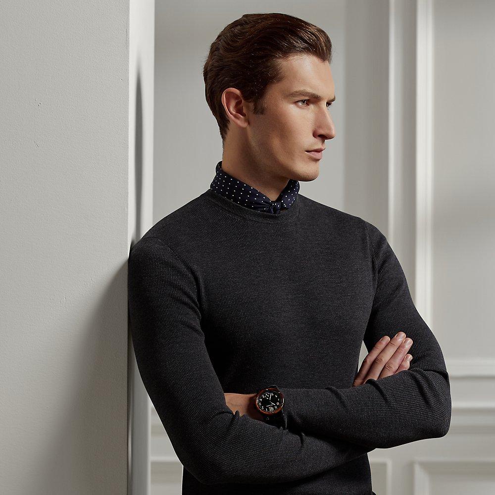 Ledig gele strop Ralph Lauren Purple Label Slim Fit Rib-knit Merino Sweater in Gray for Men  | Lyst