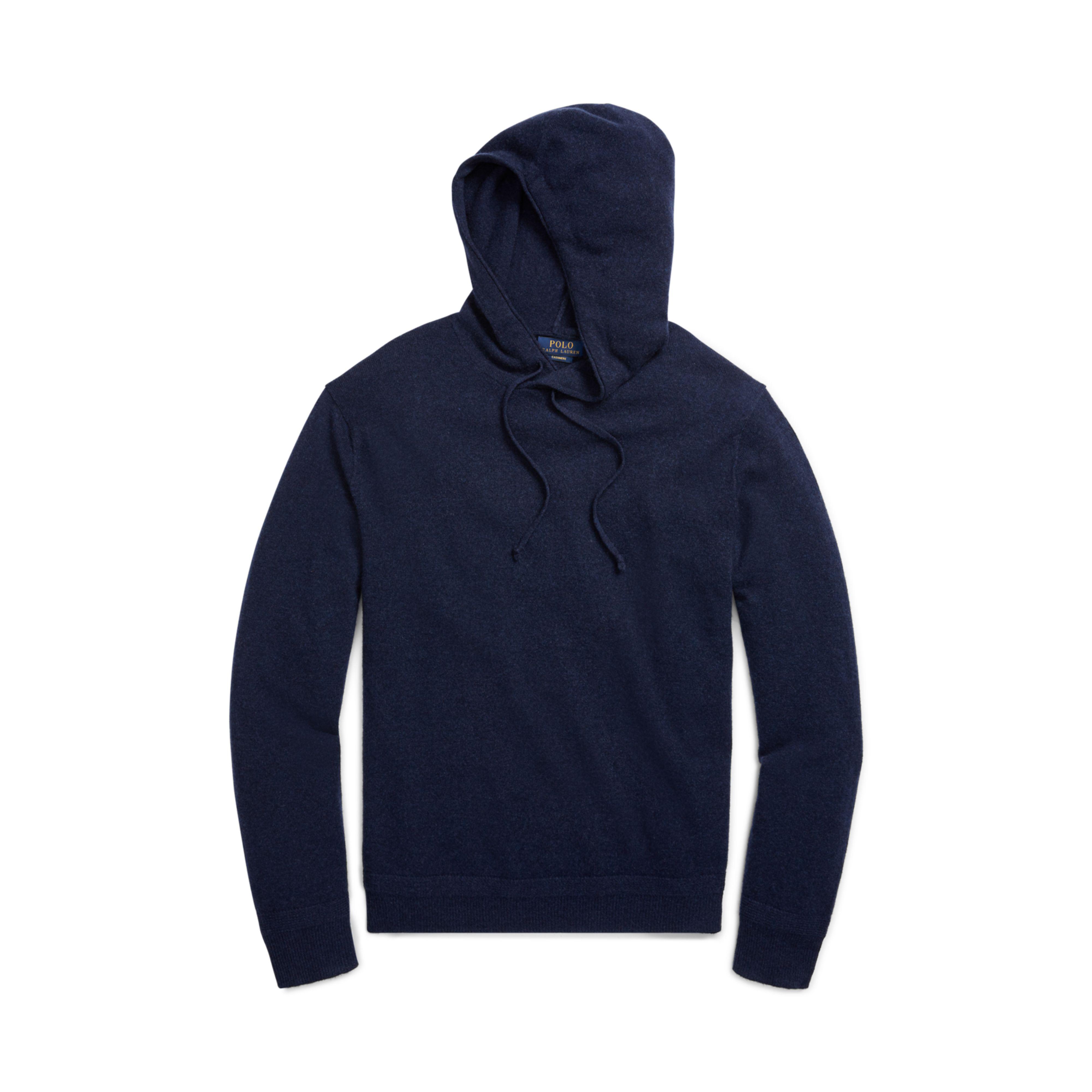Polo Ralph Lauren Washable Cashmere Hoodie in Blue for Men | Lyst