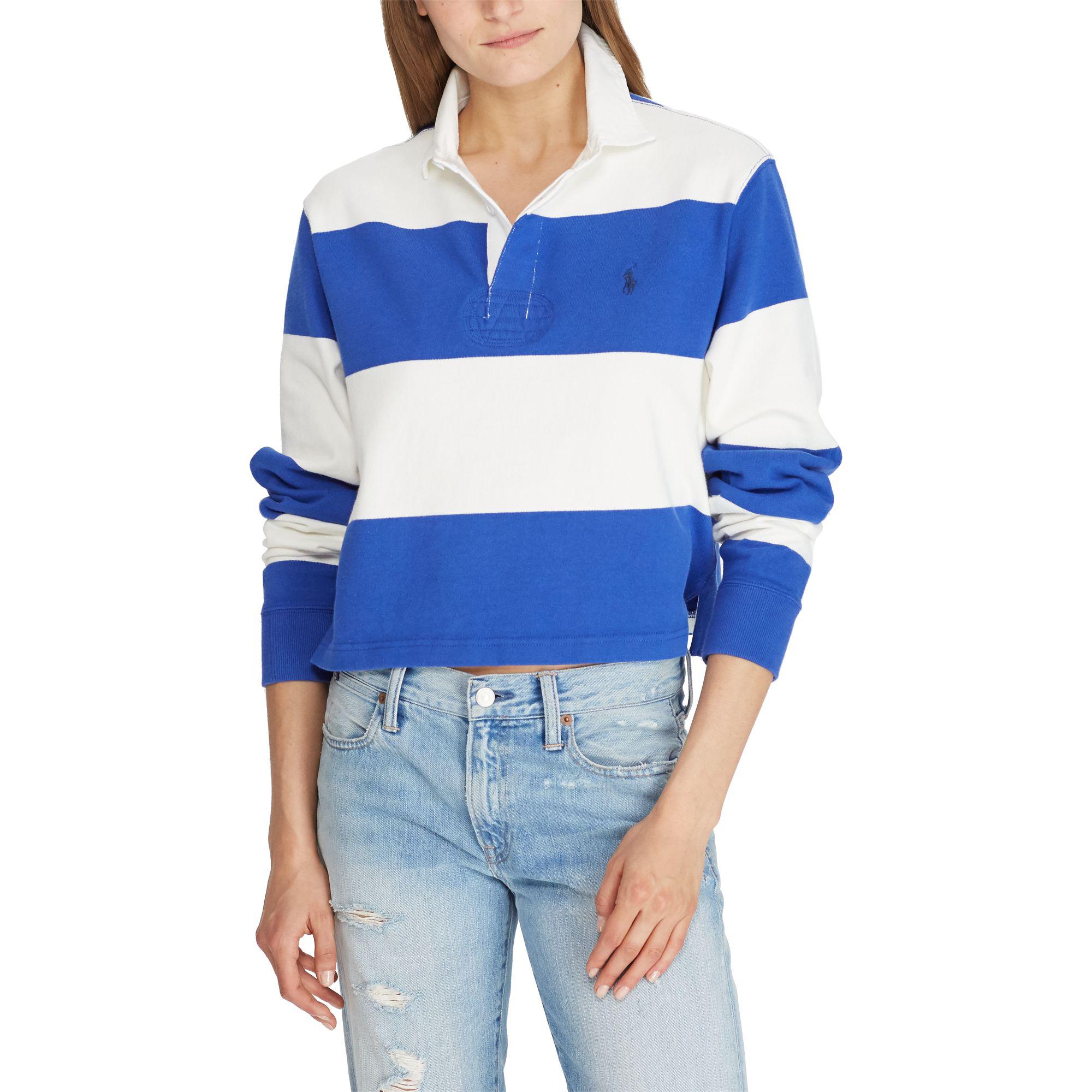 Polo Ralph Lauren Cotton Rugby Shirt in Blue | Lyst