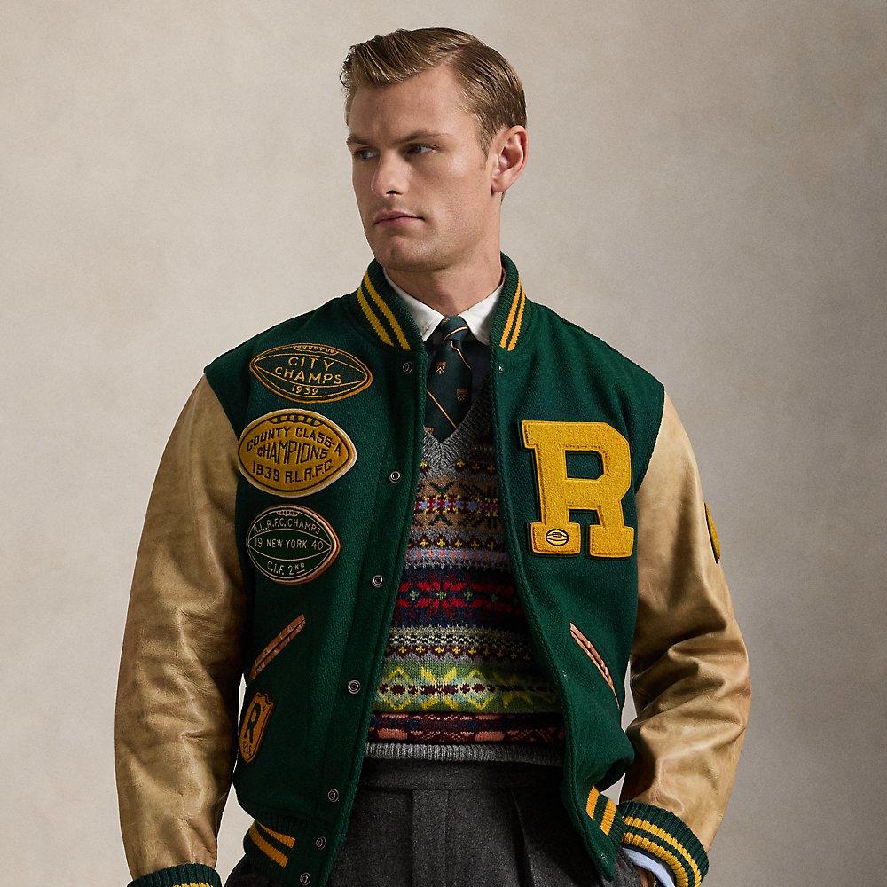 Ralph Lauren The Iconic Letterman Jacket in Green for Men | Lyst