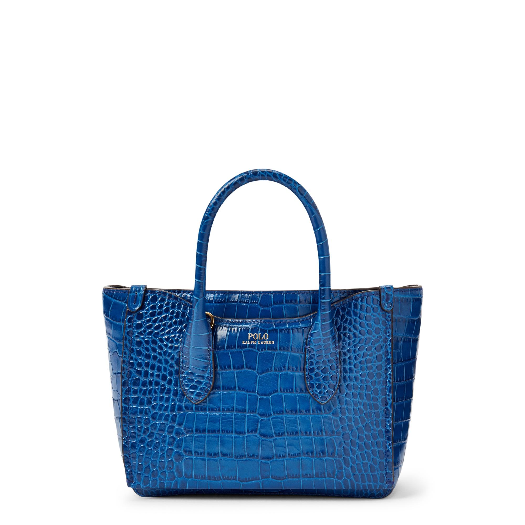 Ralph Lauren Leather Mini Sloane Satchel in Blue | Lyst