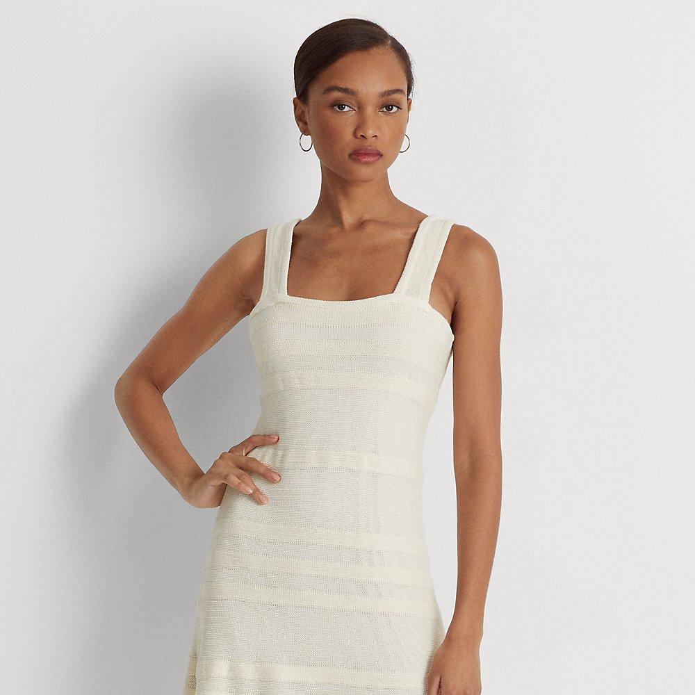 Ralph Lauren★Striped Belted Linen Sleeveless Dress Striped Belted Linen Sleeveless Dress