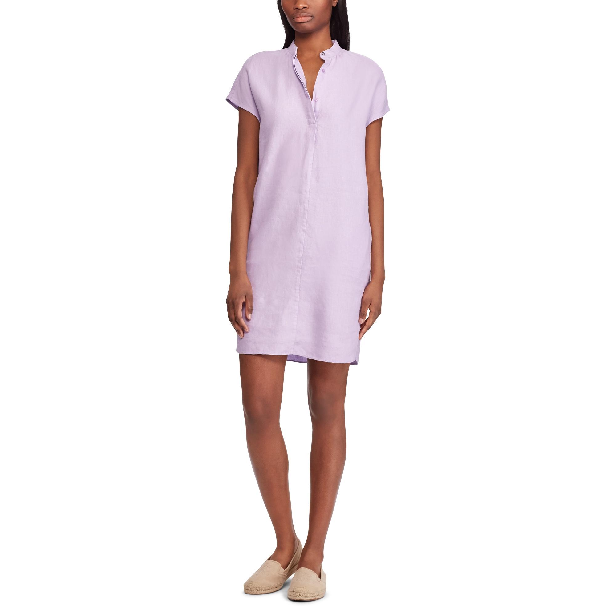 lilac linen dress