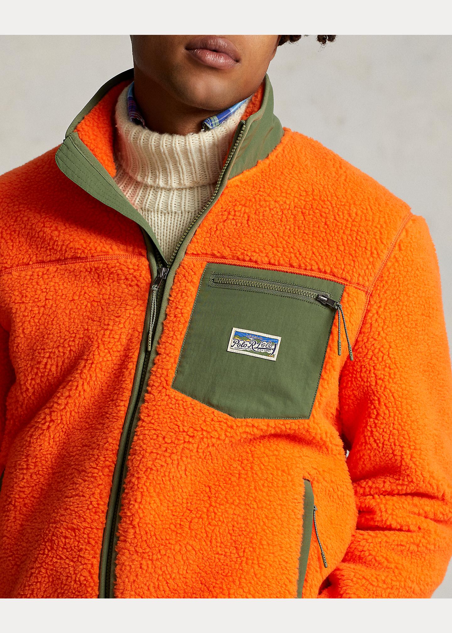 Ralph Lauren Bonded Pile Fleece Jacket in Orange for Men | Lyst UK