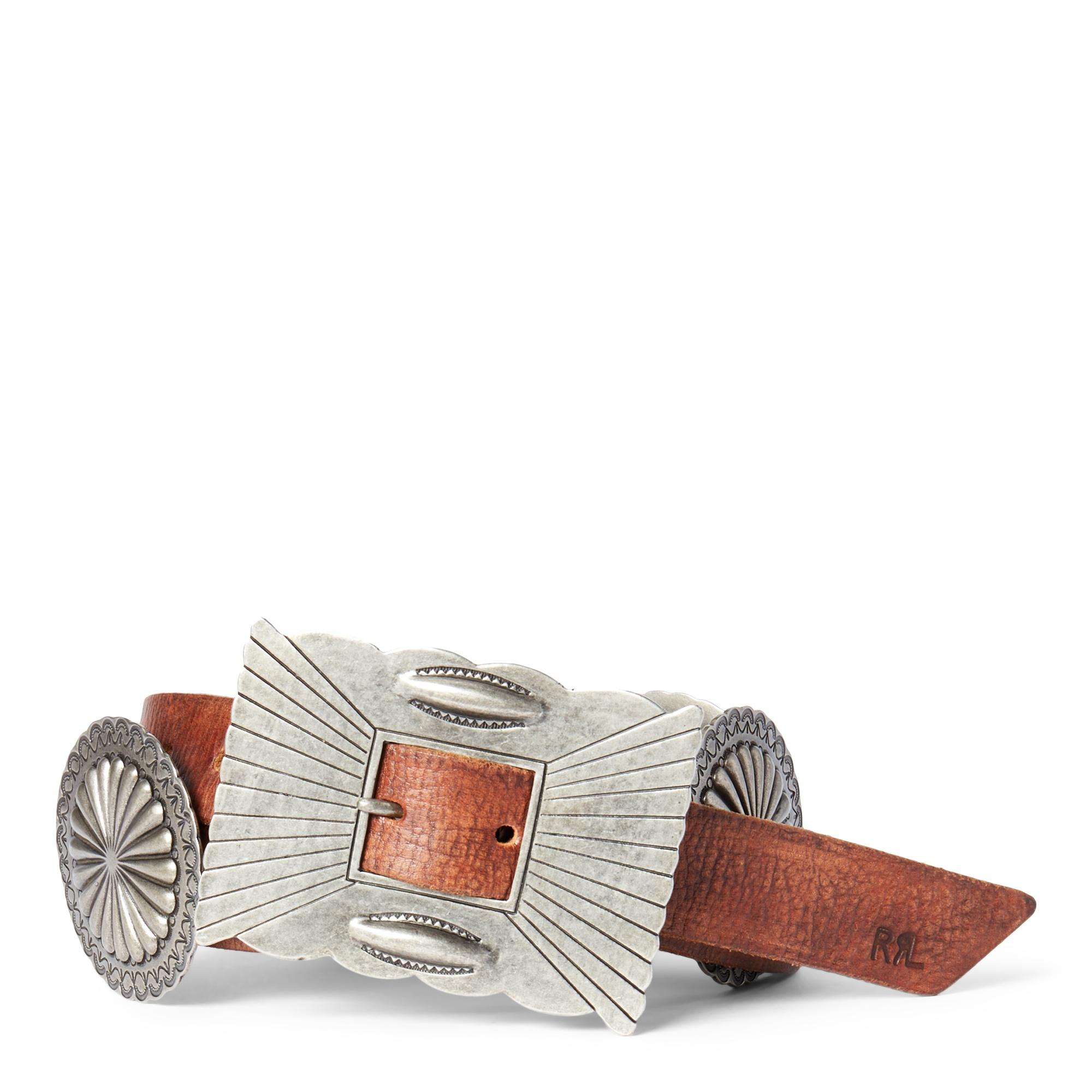 Cinturon Marron Hombre Polo Ralph Lauren LEATHER CONCHO BELT