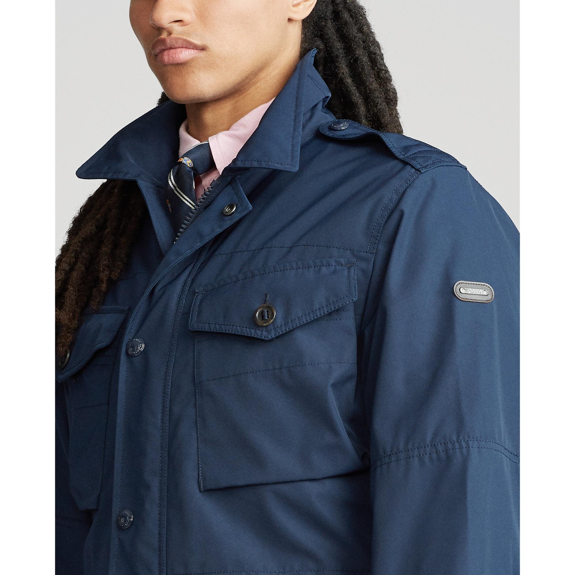 Ralph Lauren Leather Oxford Field Jacket in Blue for Men - Lyst