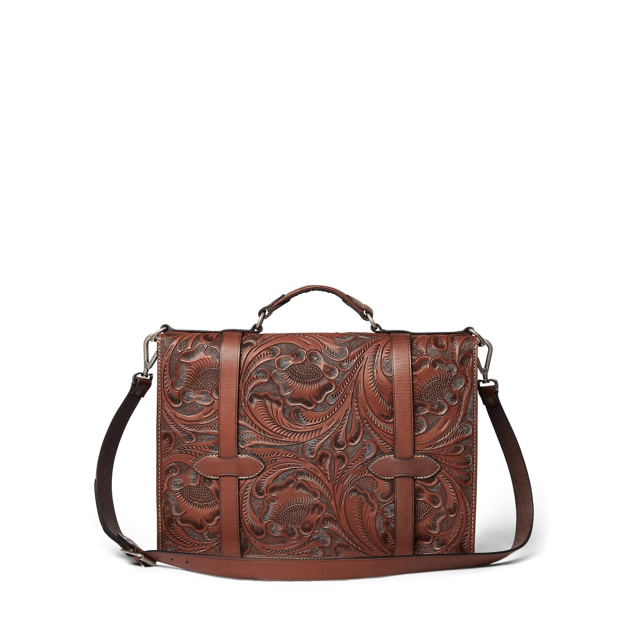 custom tooled leather briefcase