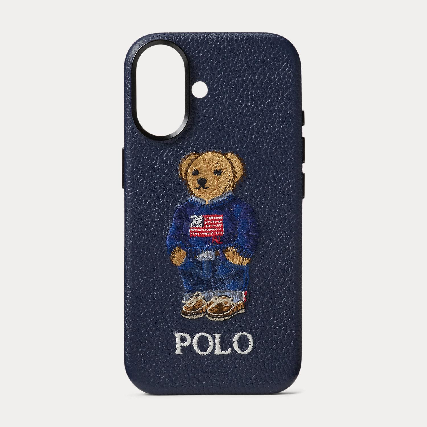 Polo Ralph Lauren Polo Bear Leather Iphone 17 Case in Blue for Men