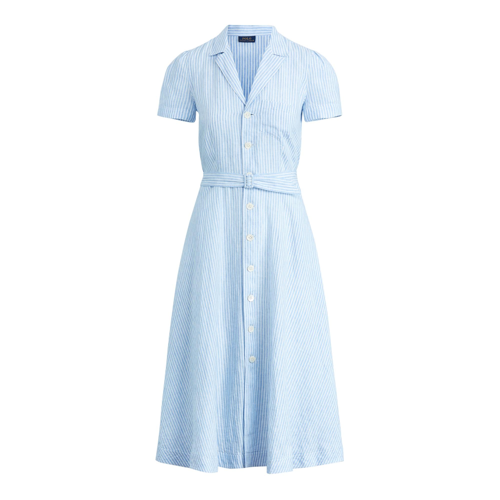 Ralph Lauren Belted Linen Midi Dress In ...