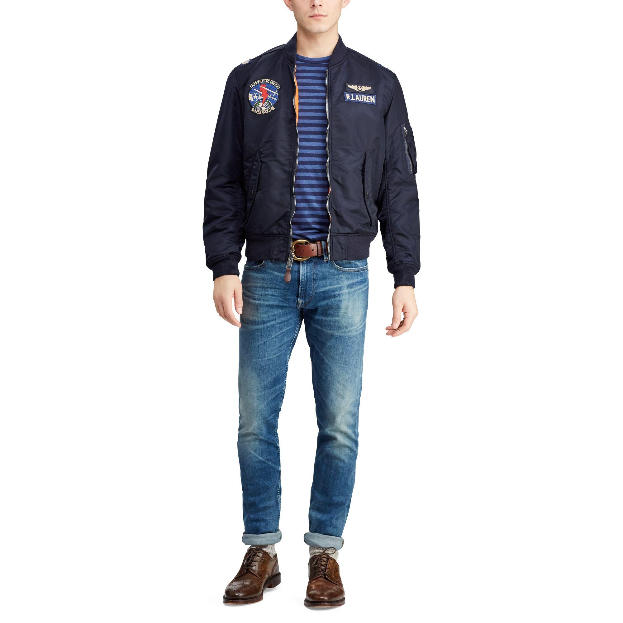 polo ralph lauren reversible twill bomber jacket