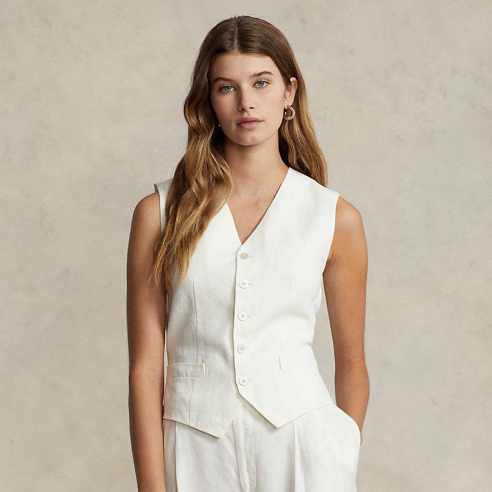 Polo Ralph Lauren Linen-front Vest in White | Lyst