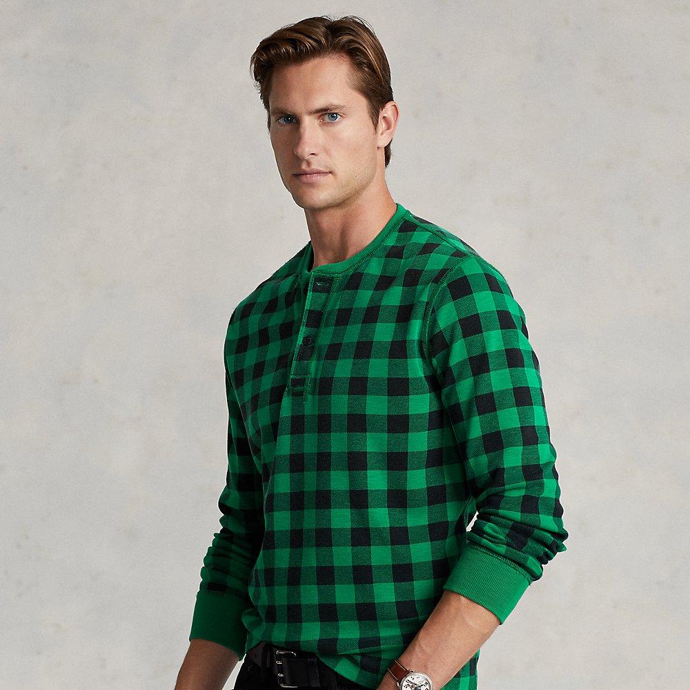 Polo Ralph Lauren Plaid Moleskin Henley Shirt in Green for Men Lyst