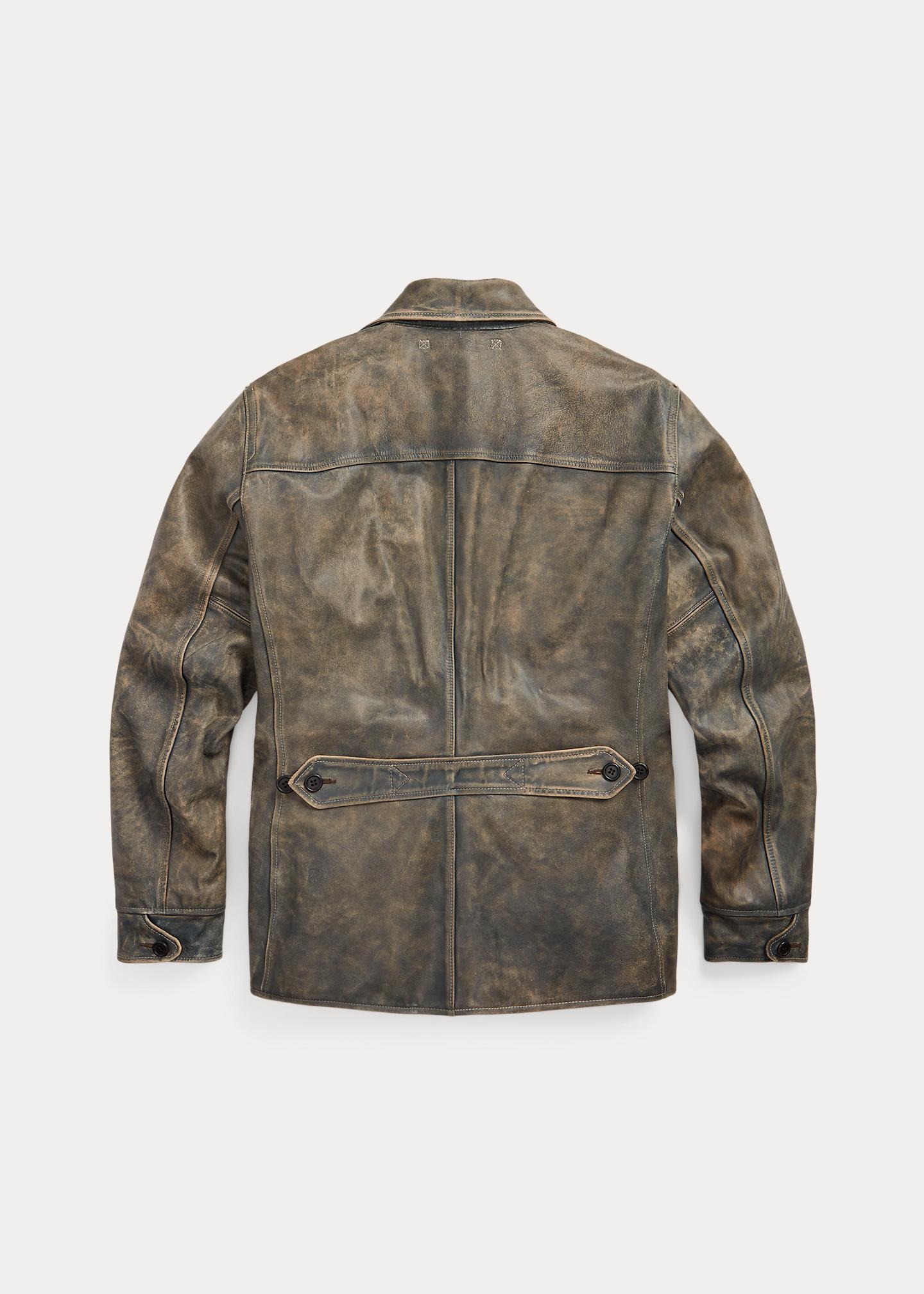 Rrl indigo clearance leather jacket Rrl indigo clearance leather jacket