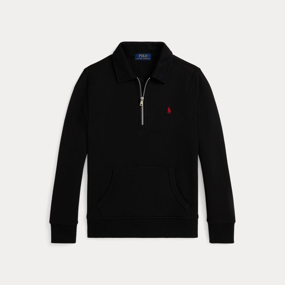 【関税&送料込】Polo Ralph Lauren Black Zip Sweatshirt In Co Big + Tall | Polo Ralph Lauren 1/4-Zip Sweater | DXL