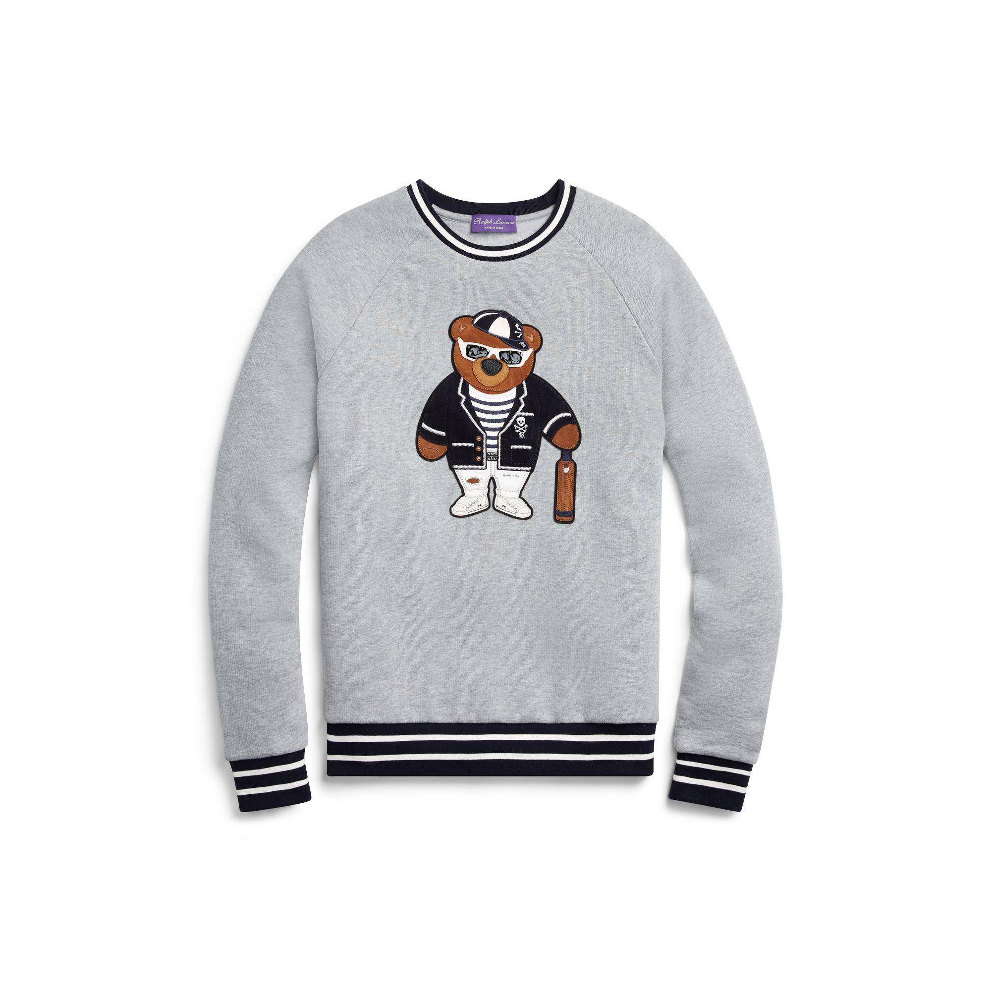 Fleece For Men Purple Lauren Ralph Gray Bear Sweatshirt Label Polo kwOPZuTXi