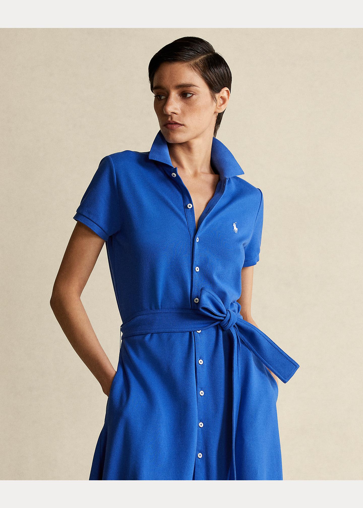 Polo Ralph Lauren Ausgestelltes Piqué-Polokleid in Blau | Lyst DE