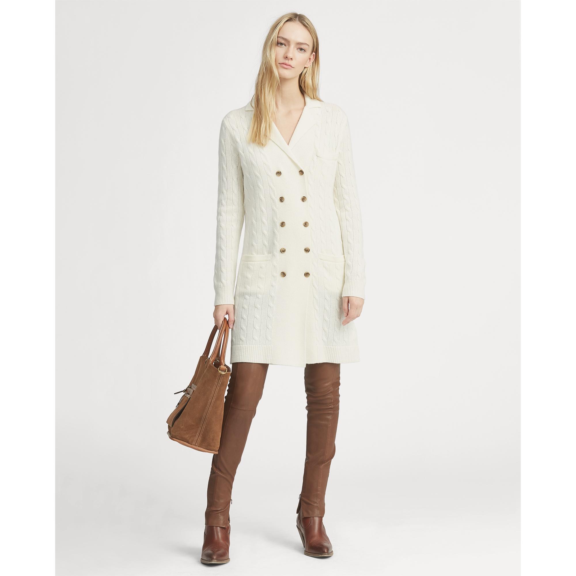 Polo Ralph Lauren Cable-knit Cashmere Cardigan in Cream (Natural) - Lyst