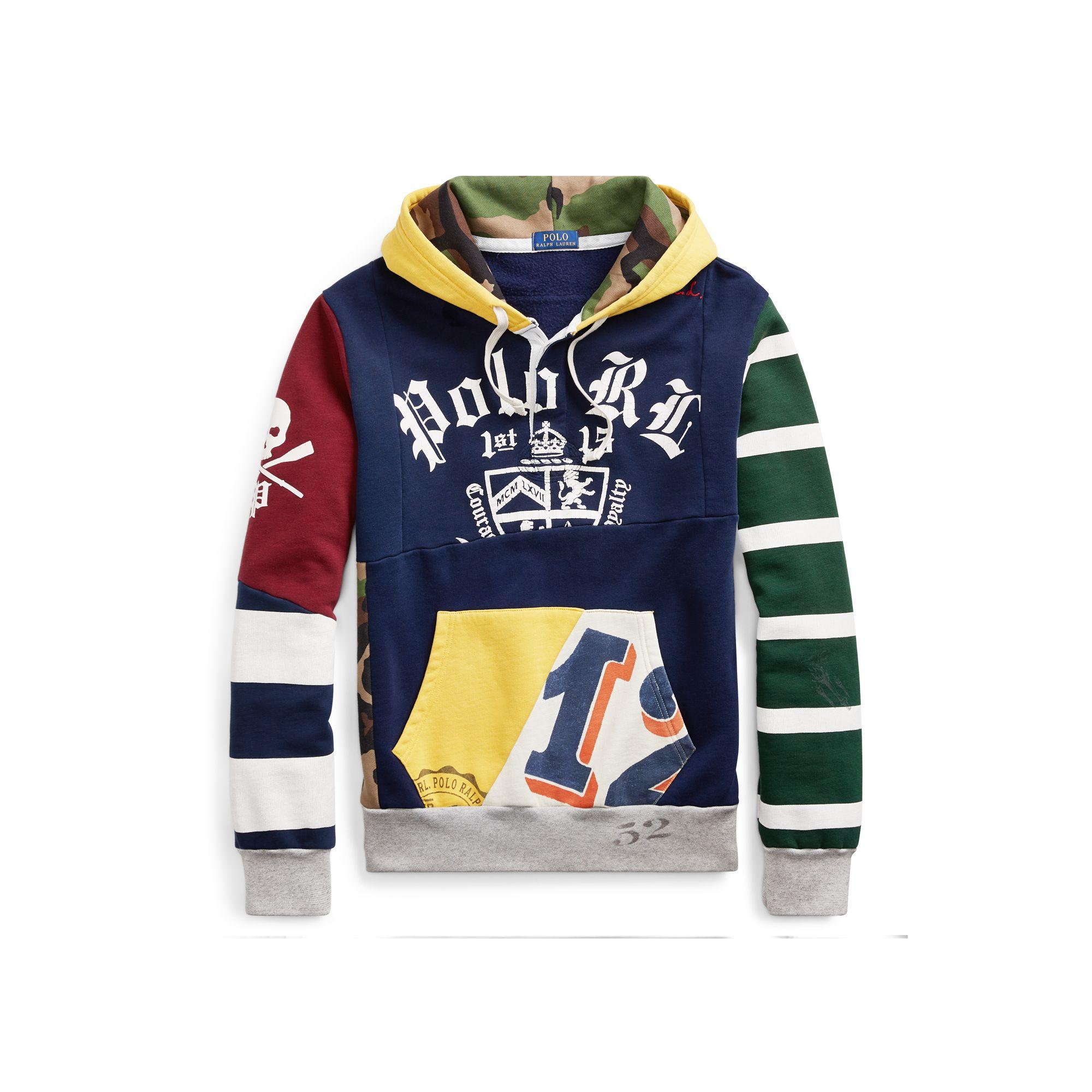 polo patchwork hoodie
