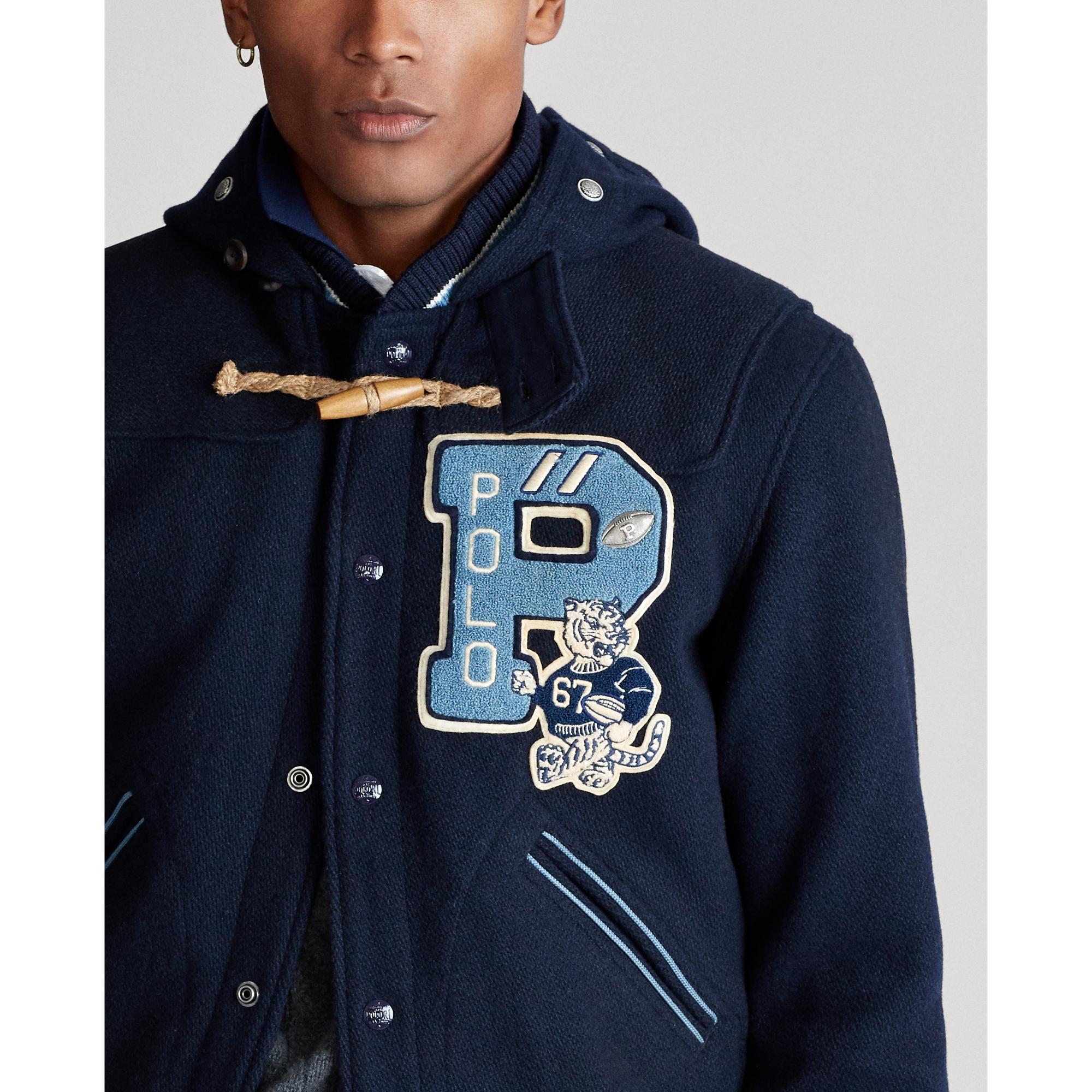 Polo Ralph Lauren Letterman Toggle Jacket in Blue for Men | Lyst