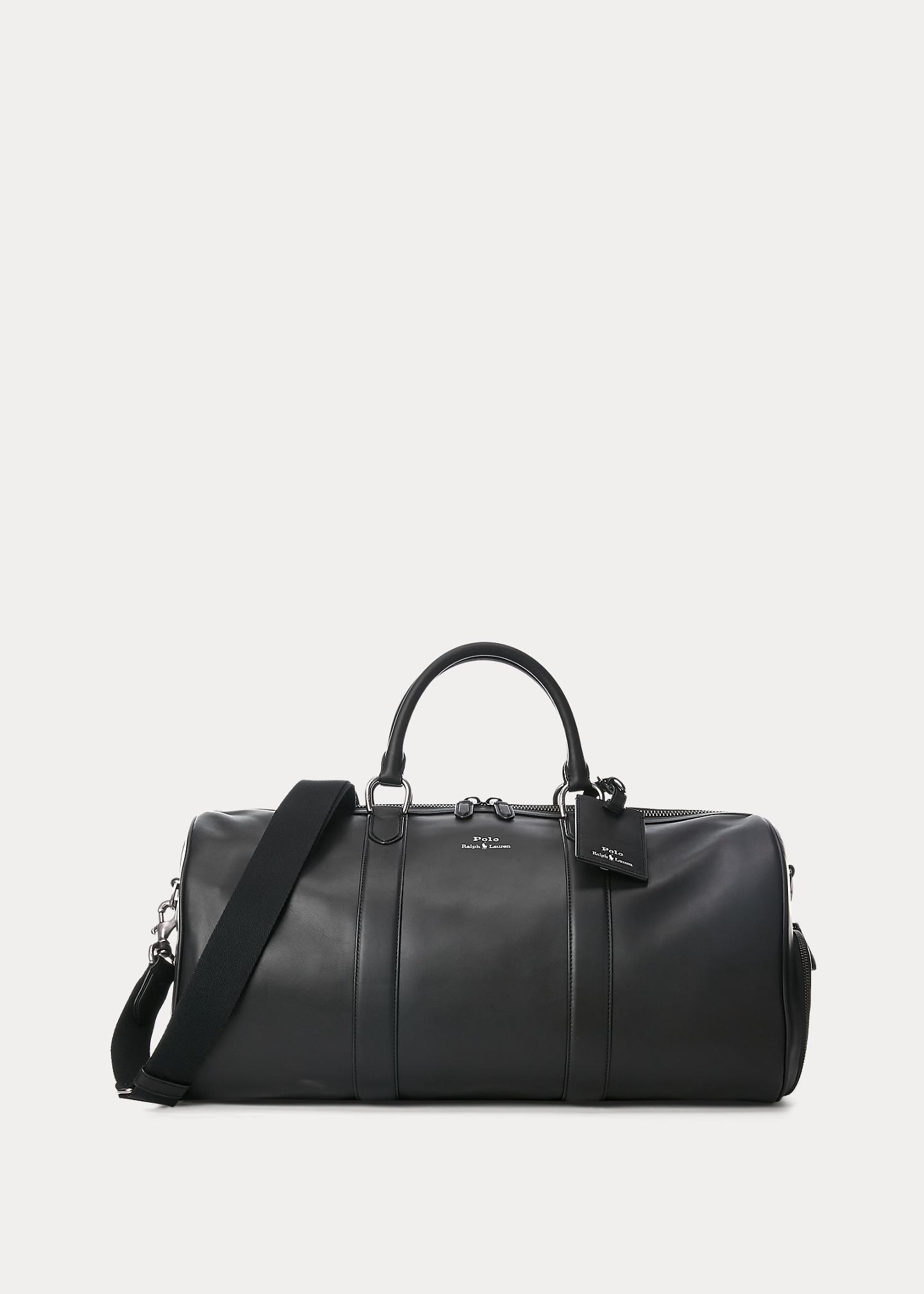 Polo Ralph Lauren Smooth Leather Duffel in Black for Men | Lyst UK