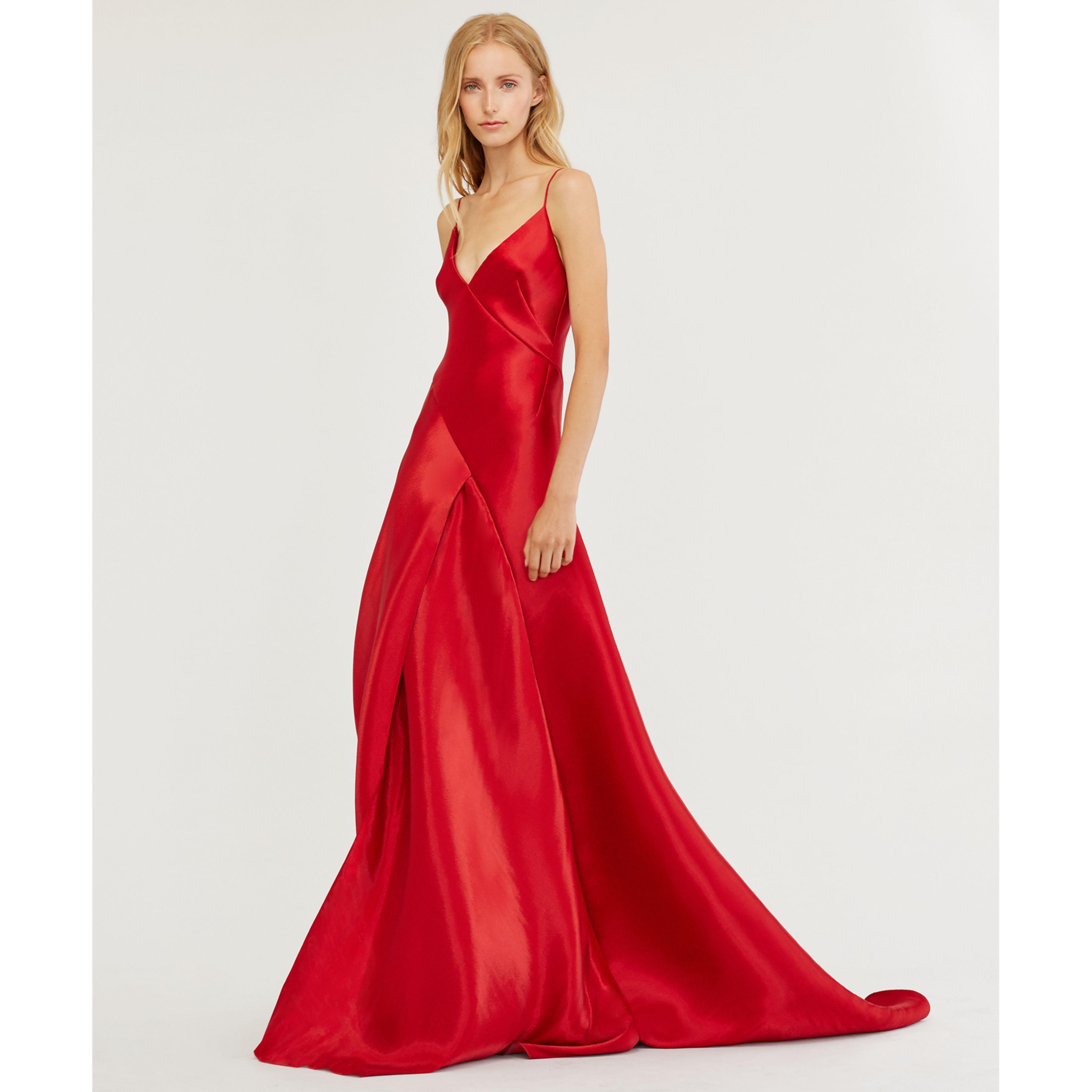 Ralph Lauren Silk Adelle Mikado Gown in Bright Red (Red) - Lyst