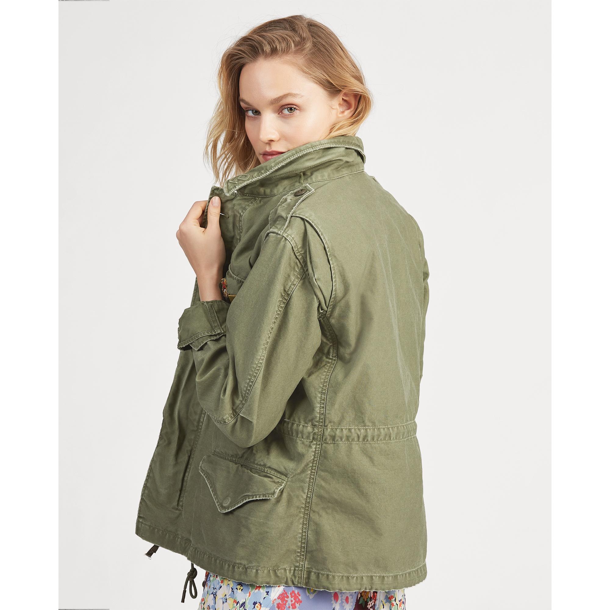 Polo Ralph Lauren Cotton Twill Military Jacket in Army Olive (Green) | Lyst