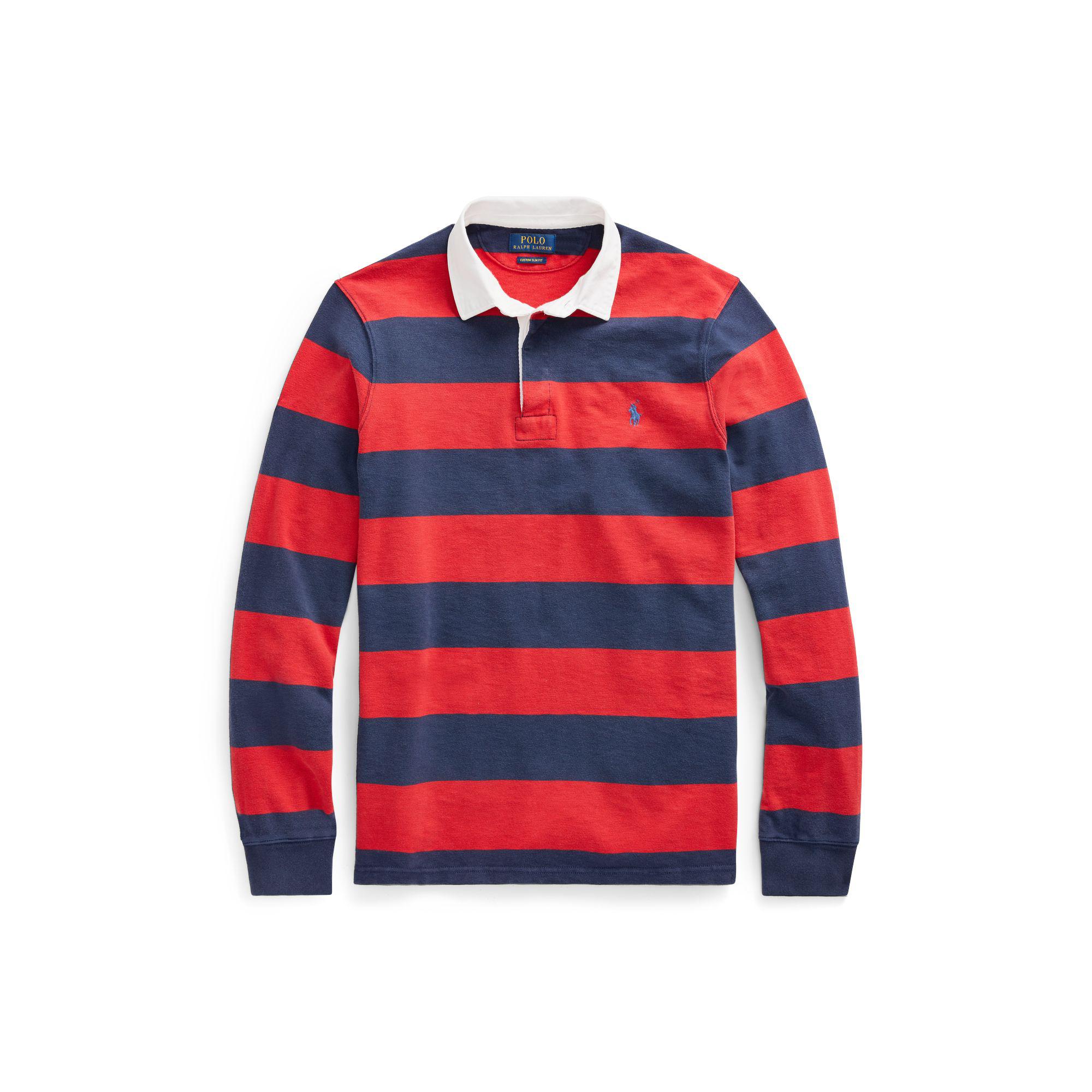 blue and red ralph lauren polo shirt