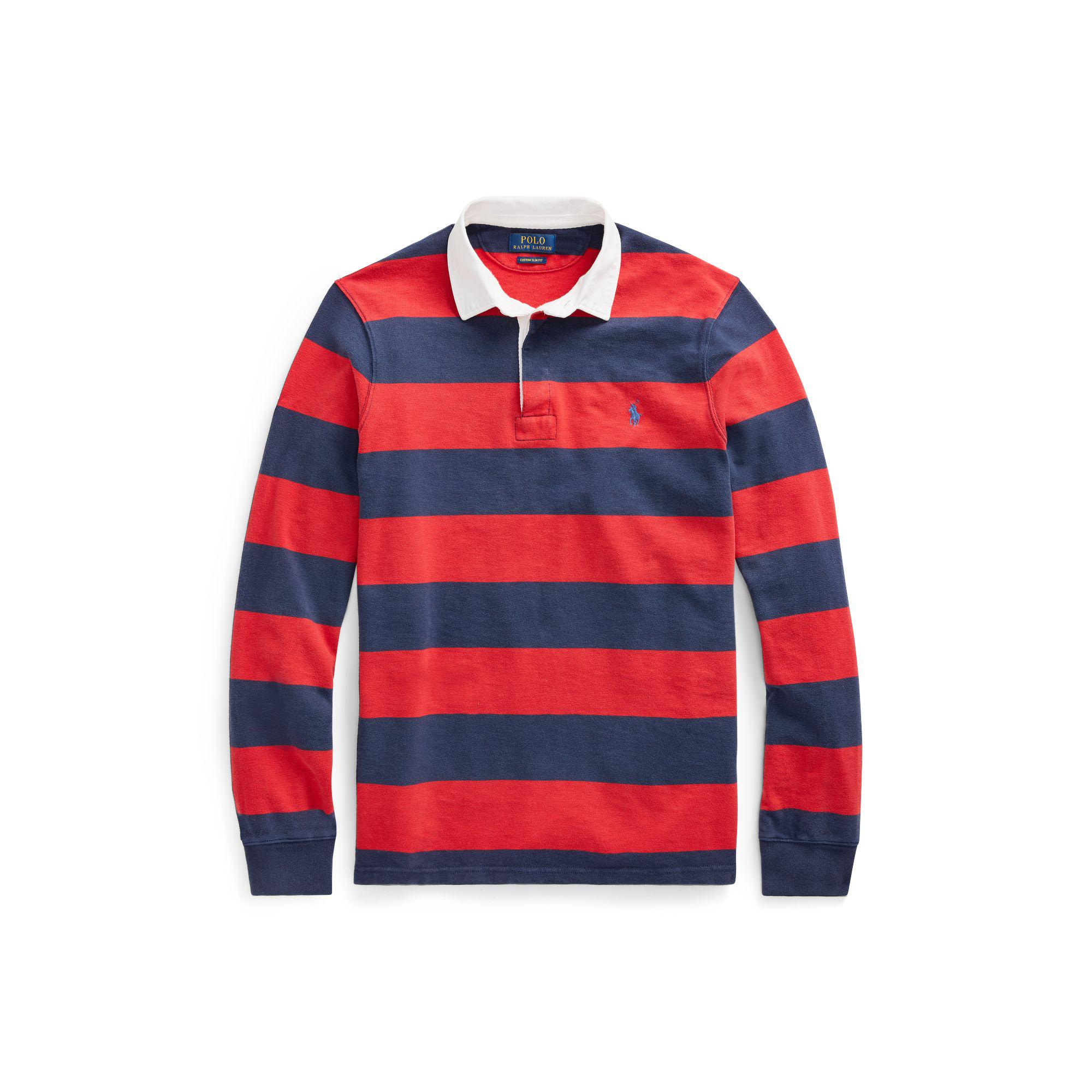 Polo Ralph Lauren Rubber The Iconic Rugby Shirt in Red for Men - Lyst