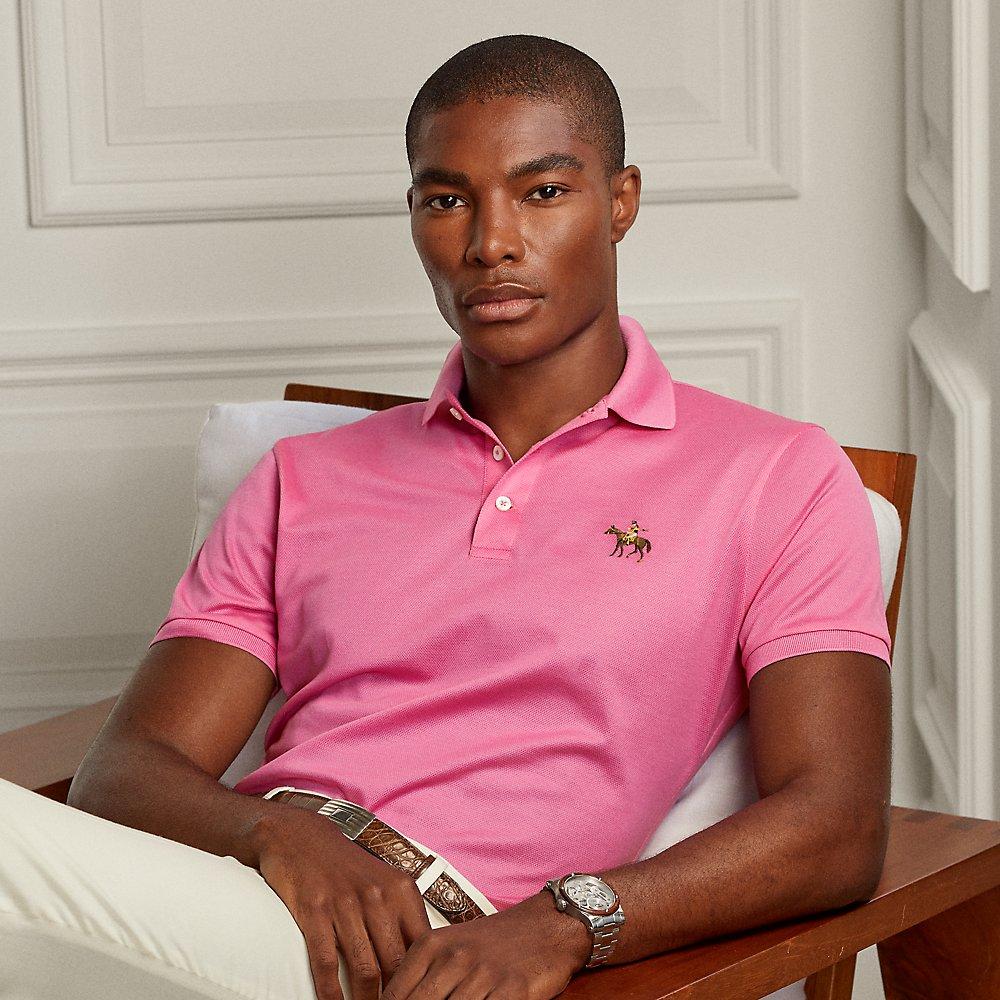 Ralph Lauren Purple Label Custom Slim Fit Piqué Polo Shirt in Pink for Men  | Lyst