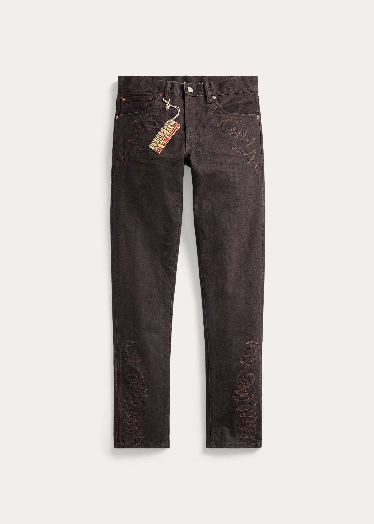 RRL Slim Narrow Fit Black Resin Rinse Jean for Men | Lyst UK