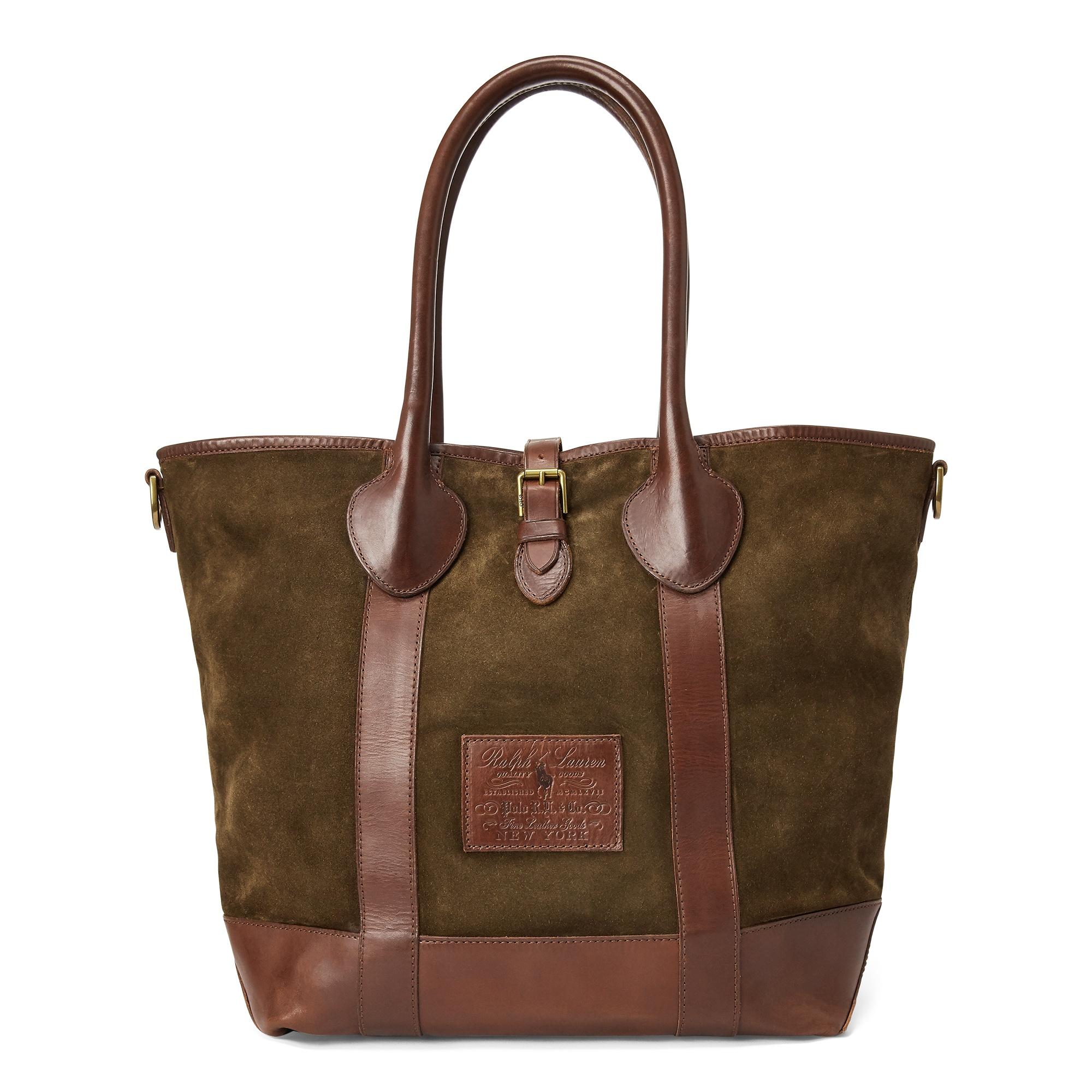 Polo Ralph Lauren Heritage Suede Tote in Olive (Green) for Men - Lyst