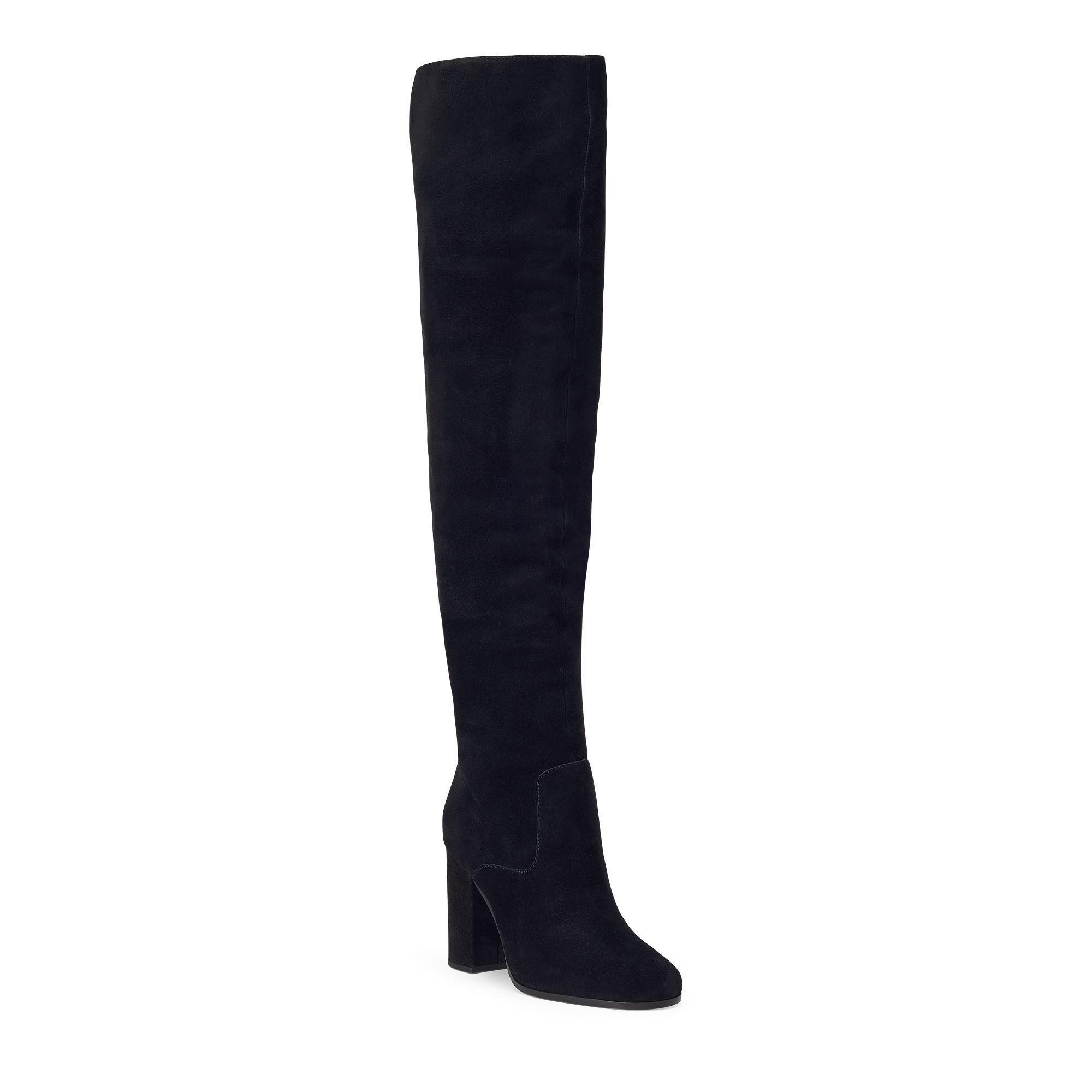 ralph lauren black knee high boots