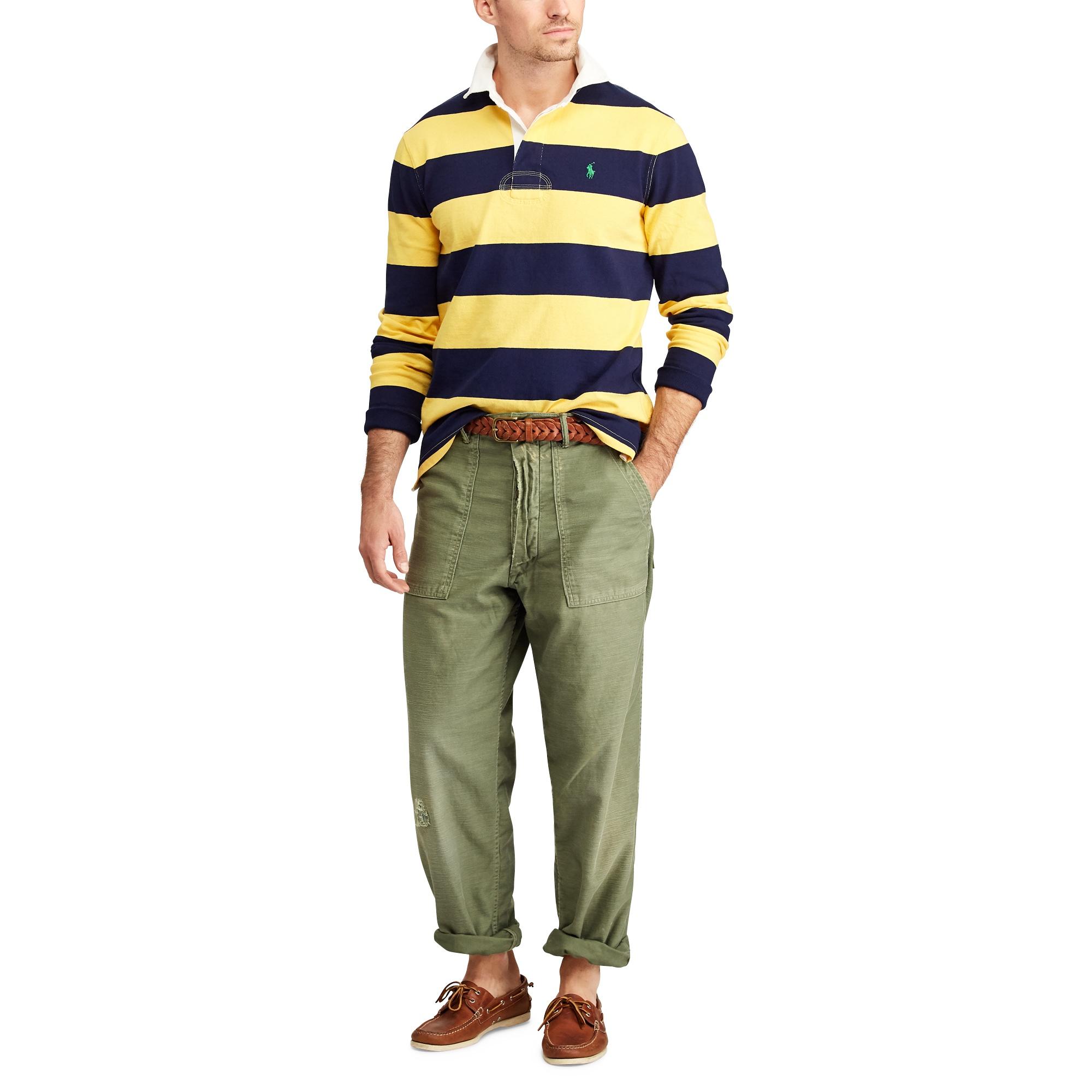 Ralph Lauren Relaxed Fit Distressed Pant in Green for Men | Lyst
