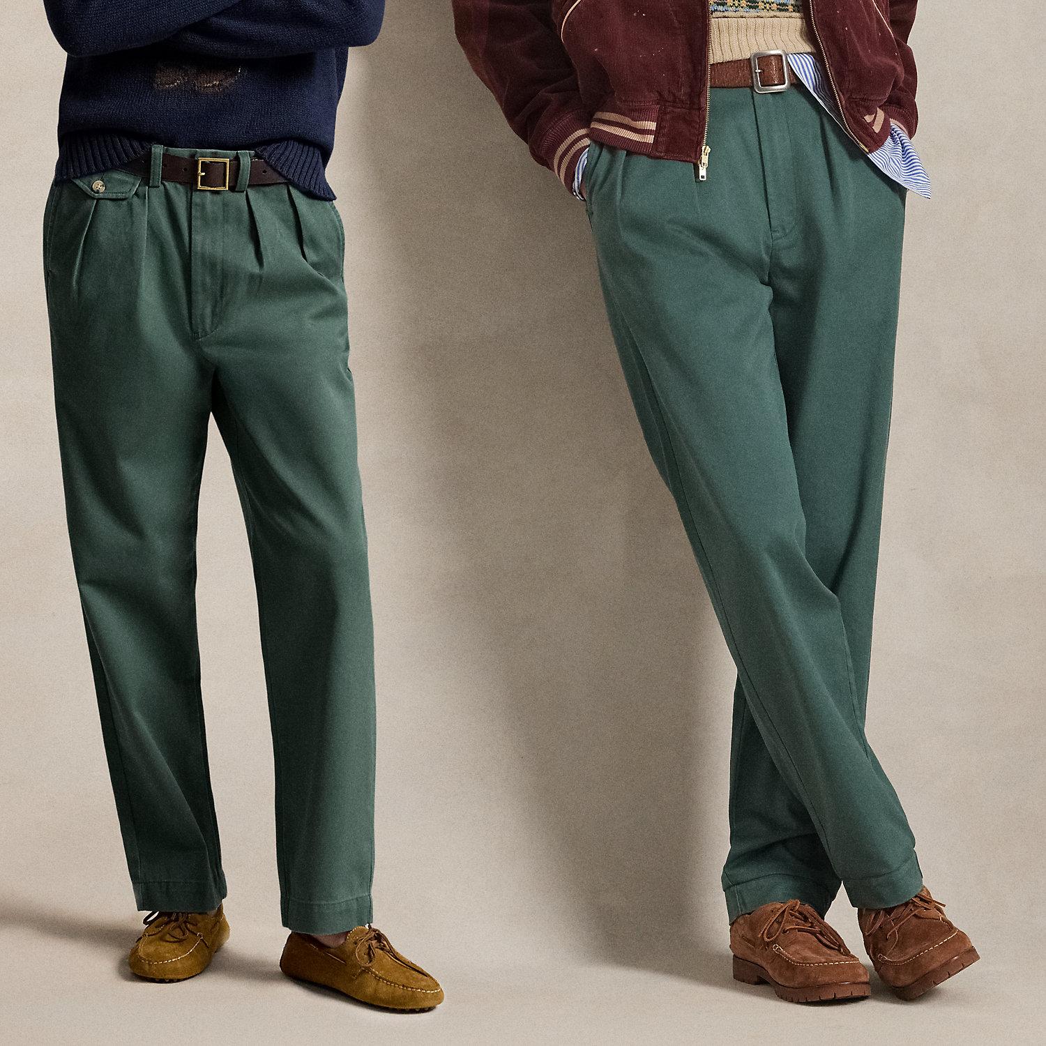 パンツ Ralph Lauren Whitman Chino Green 36 32 Polo Ralph Lauren Whitman Relaxed Fit Pleated Trouser in Green for