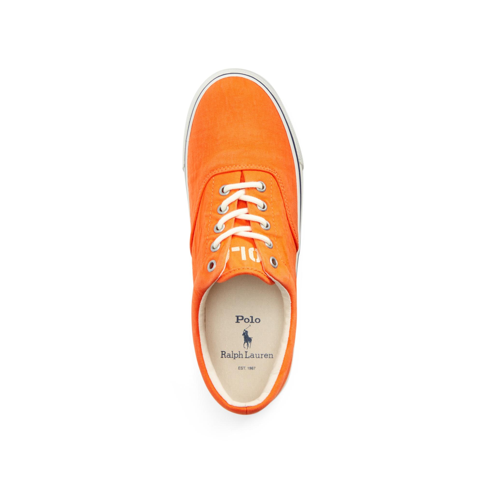 Ralph Lauren Harpoon Canvas Sneaker in Orange for Men | Lyst